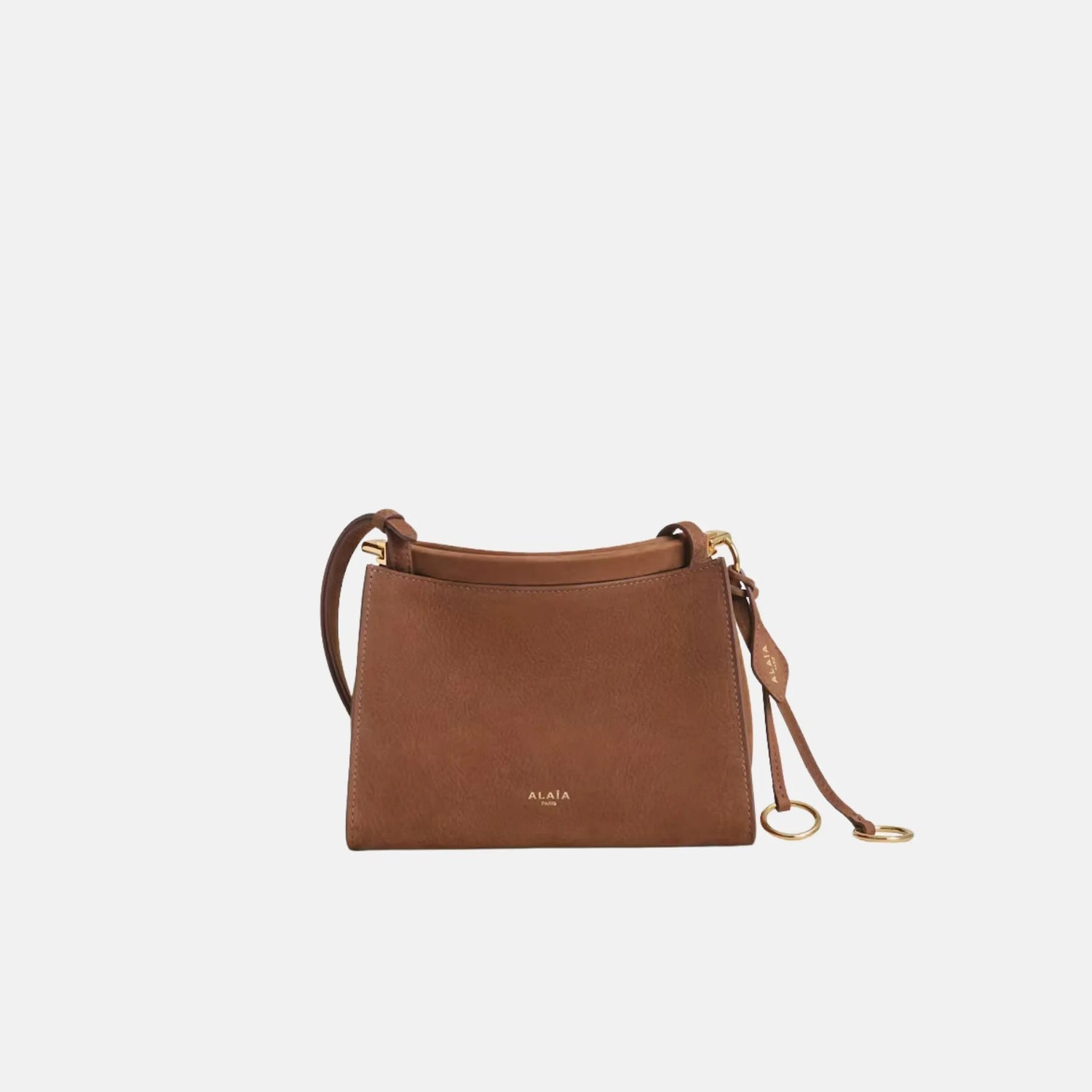 Alaia Le Click Small Square Bag in Nubuck, Umbrella, Front
