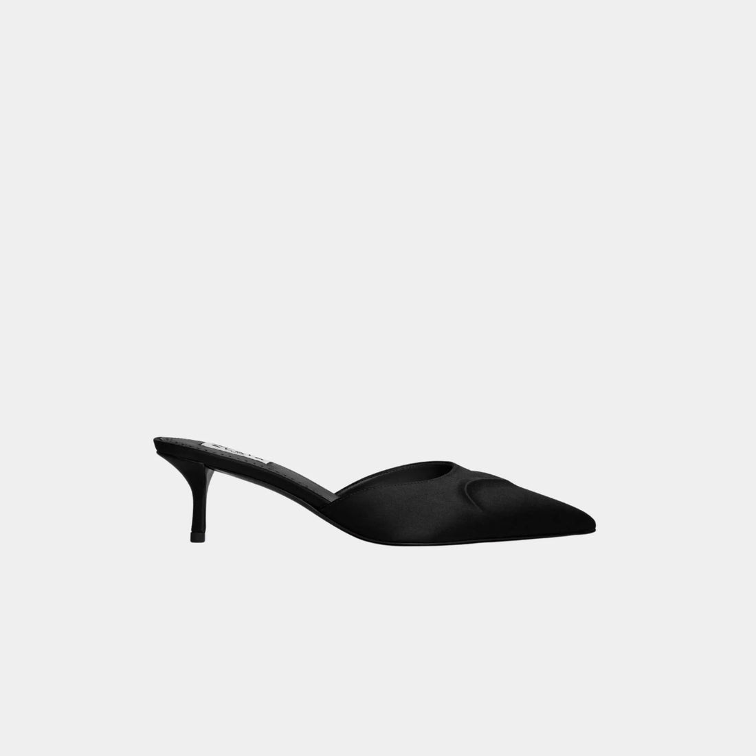 Alaia Le Coeur 3D Mules in Satin, Black, Side