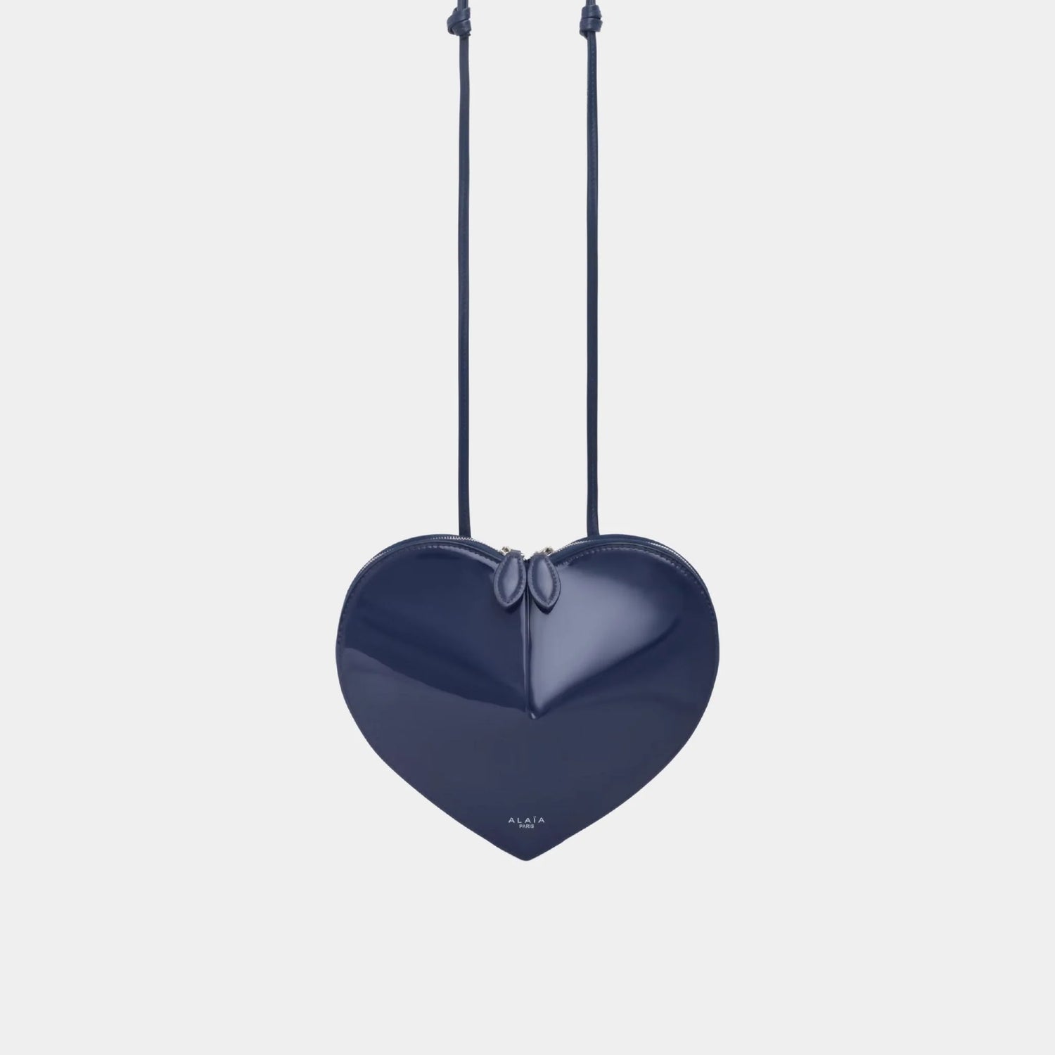 Alaïa Le Cœur Bag in Calfskin, Dark Blue, Front