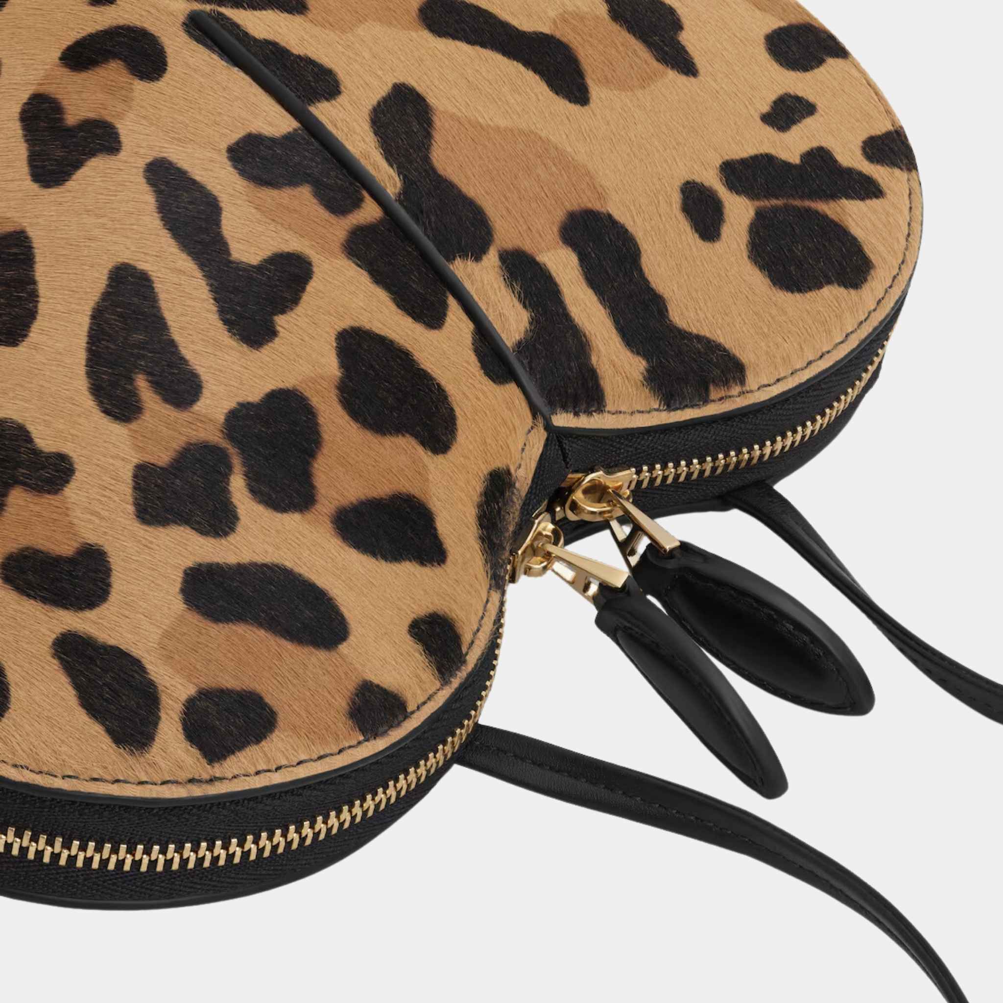 Alaia Le Coeur Bag In Leopard Haircalf, Brown, Close View