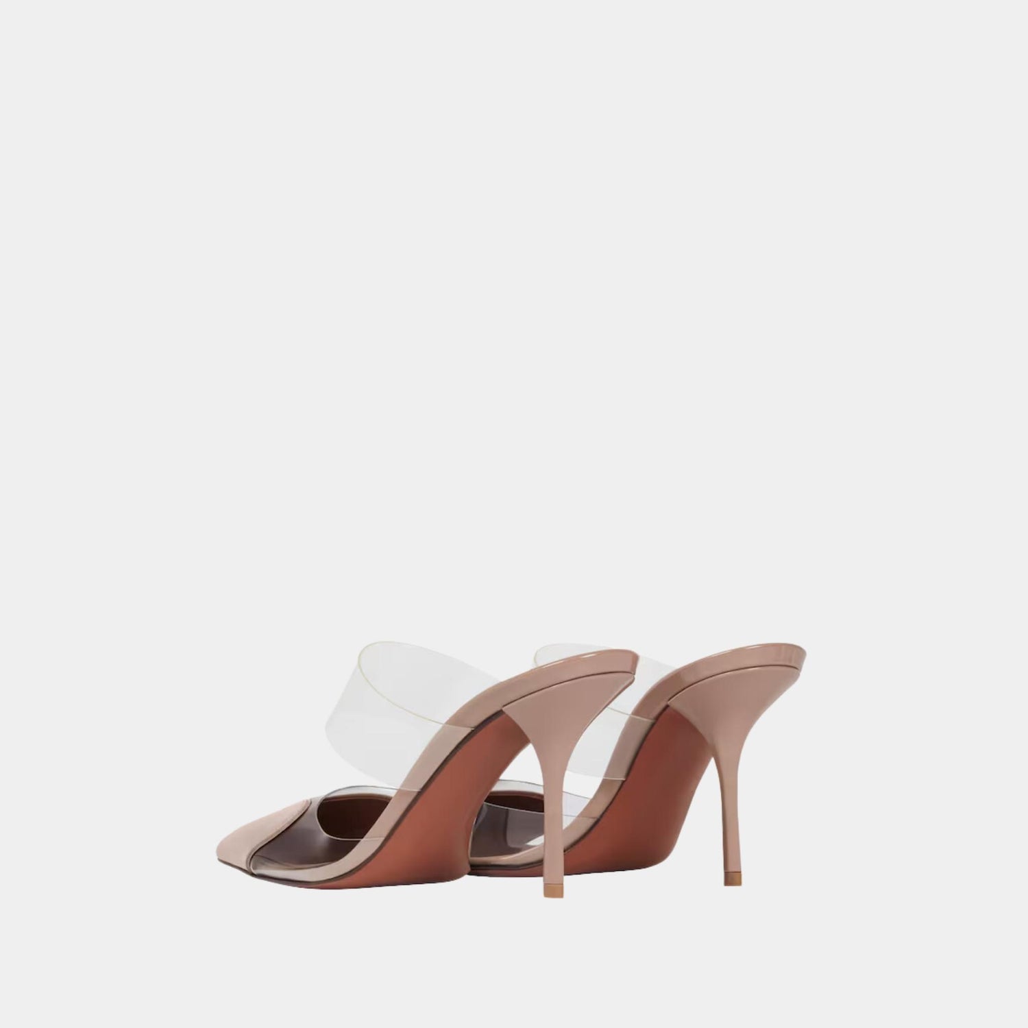 Alaia Le Cœur Mules In Patent Calfskin, Beige, Backside View