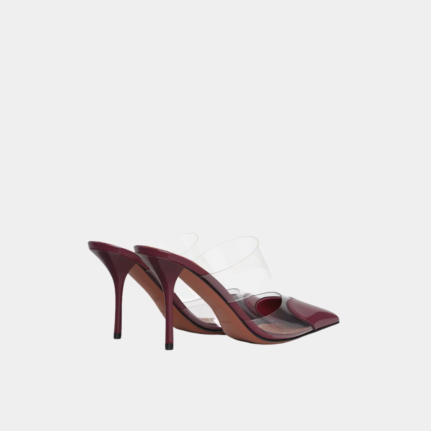 Alaia Le Cœur Mules In Patent Calfskin, Red, Backside View