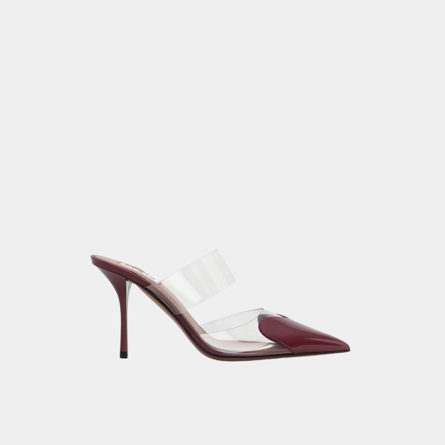 Alaia Le Cœur Mules In Patent Calfskin, Red, Side View