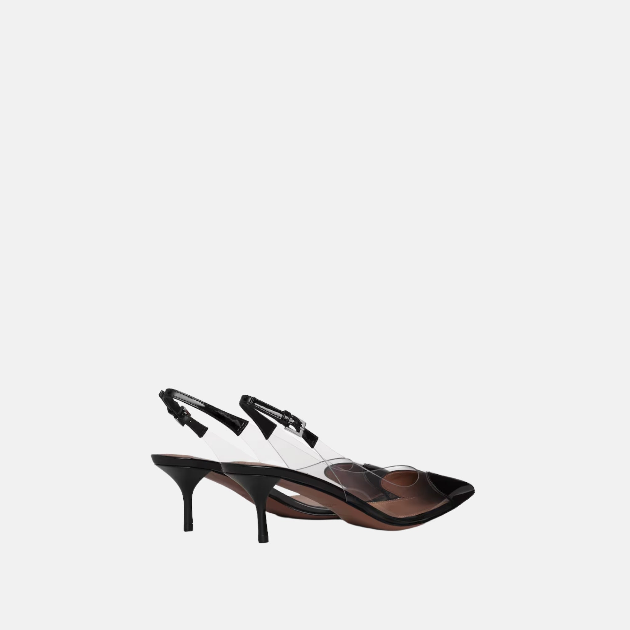 Alaia Le Cœur Slingbacks in Patent Lambskin, Black, Back View