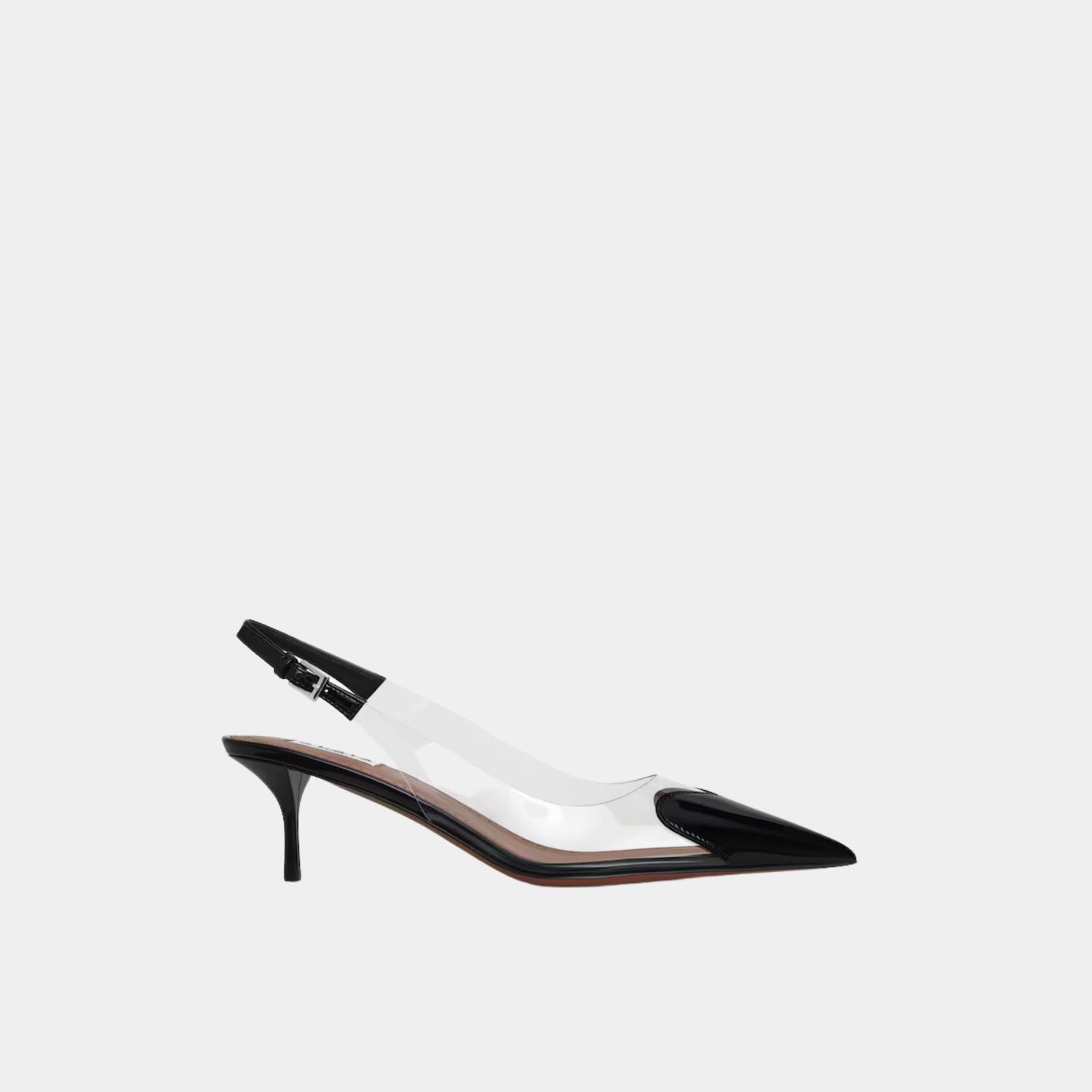 Alaia Le Cœur Slingbacks in Patent Lambskin, Black, Front View