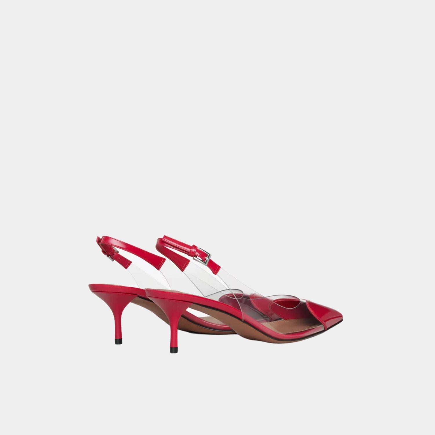 Alaia Le Cœur Slingbacks in Patent Lambskin, Red, Back View