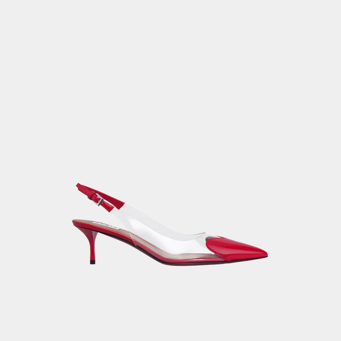 Alaia Le Cœur Slingbacks in Patent Lambskin, Red, Side View