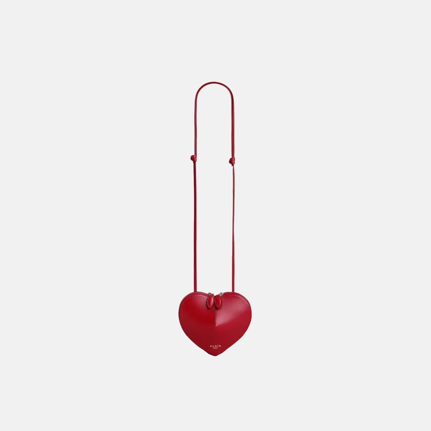 Alaia Le Coeur Small Bag in Leather, Red, Front