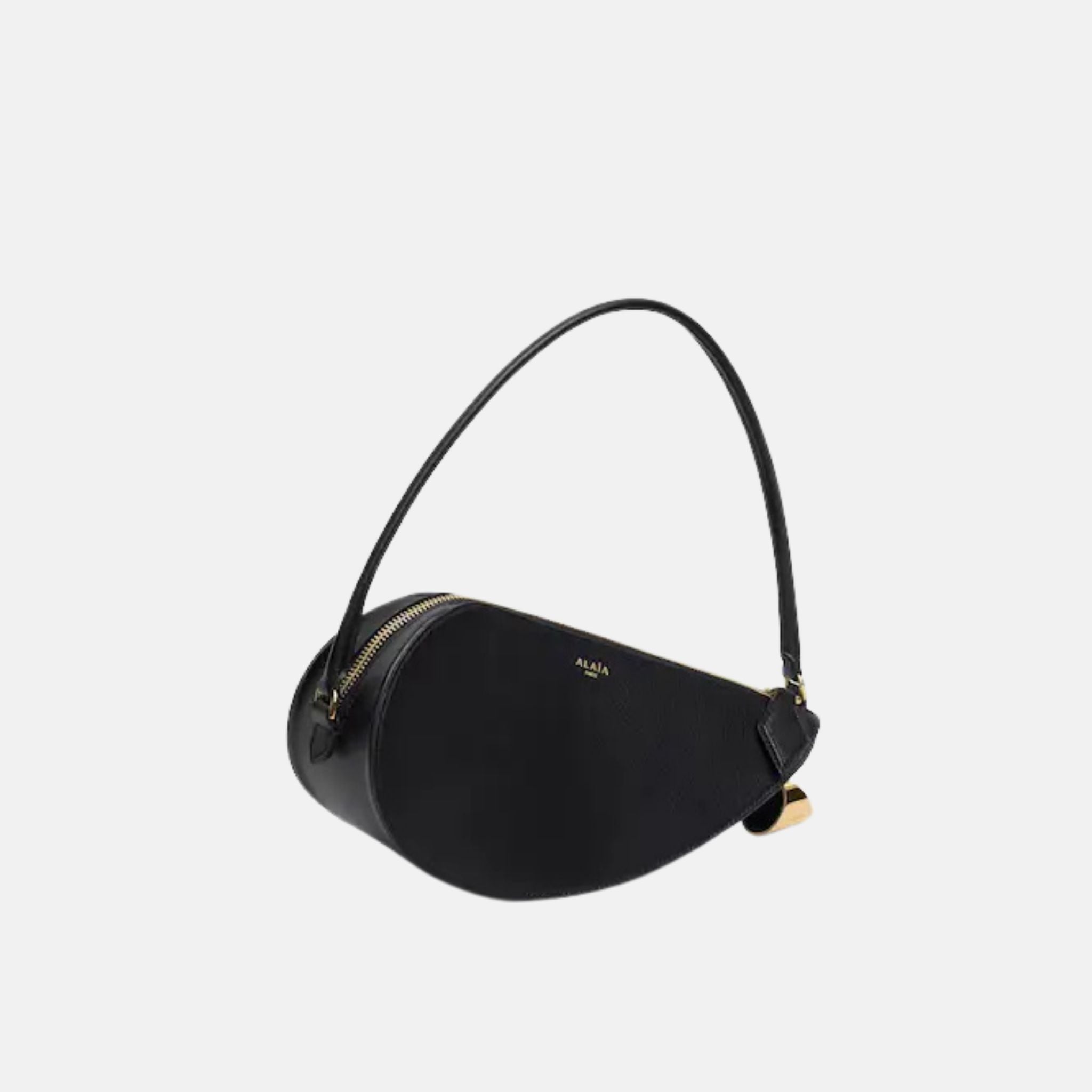 Alaia Le Demi Coeur Bag In Goatskin, Black, Side