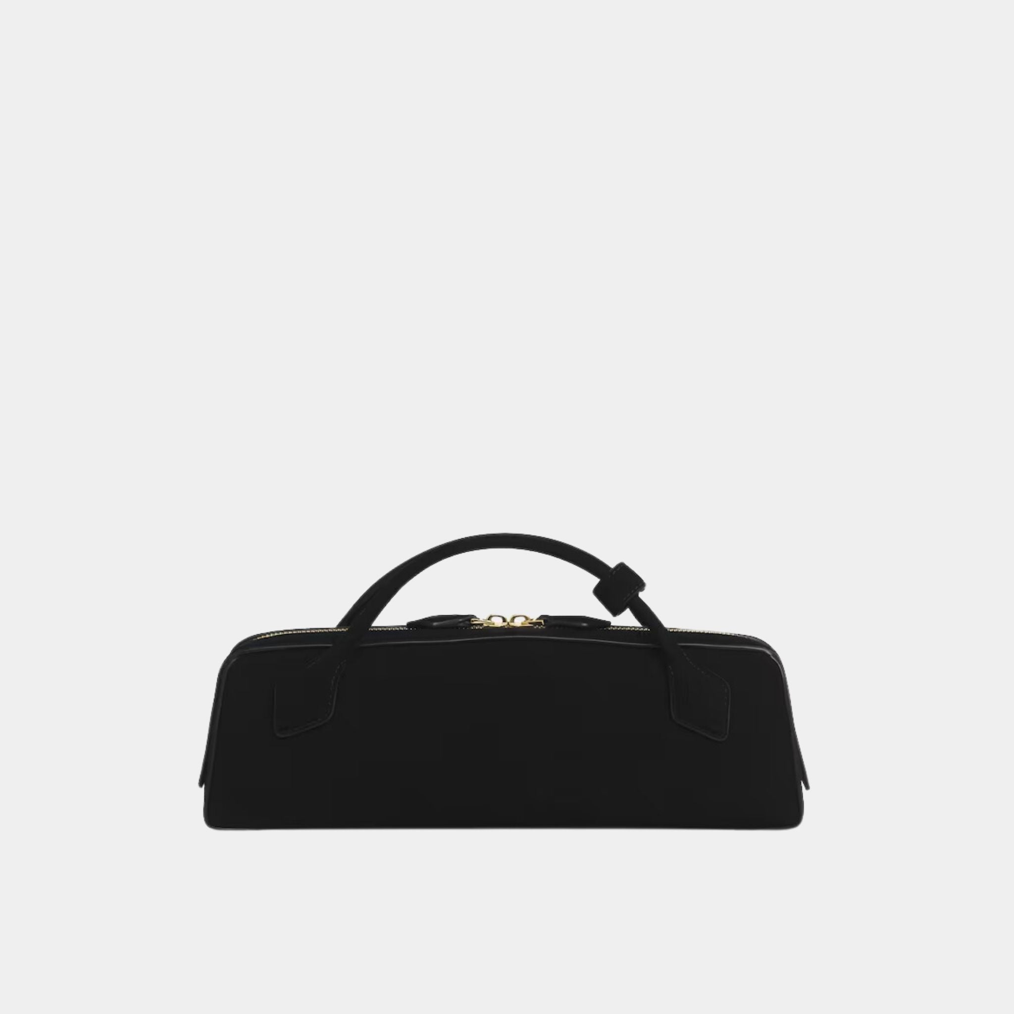 Alaia Le Teckel Clutch Bag In Seude Goatskin, Black, Back View