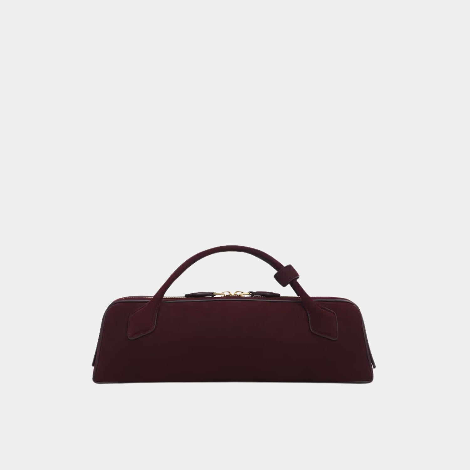 Alaia Le Teckel Clutch Bag In Seude Goatskin, Red, Back View