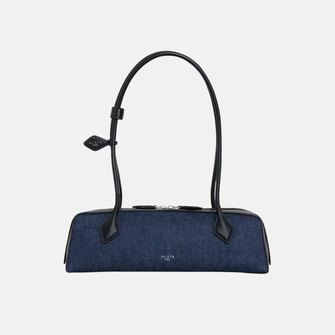 Alaia Le Teckel Medium Bag In Denim And Leather, Front