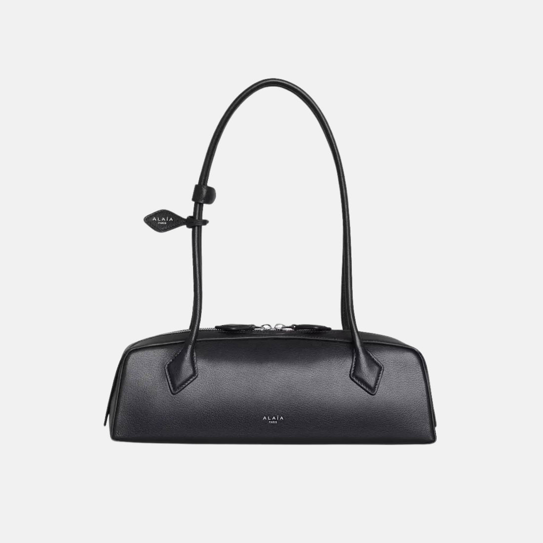 Alaia Le Teckel Medium Bag in Goatskin, Black, Front