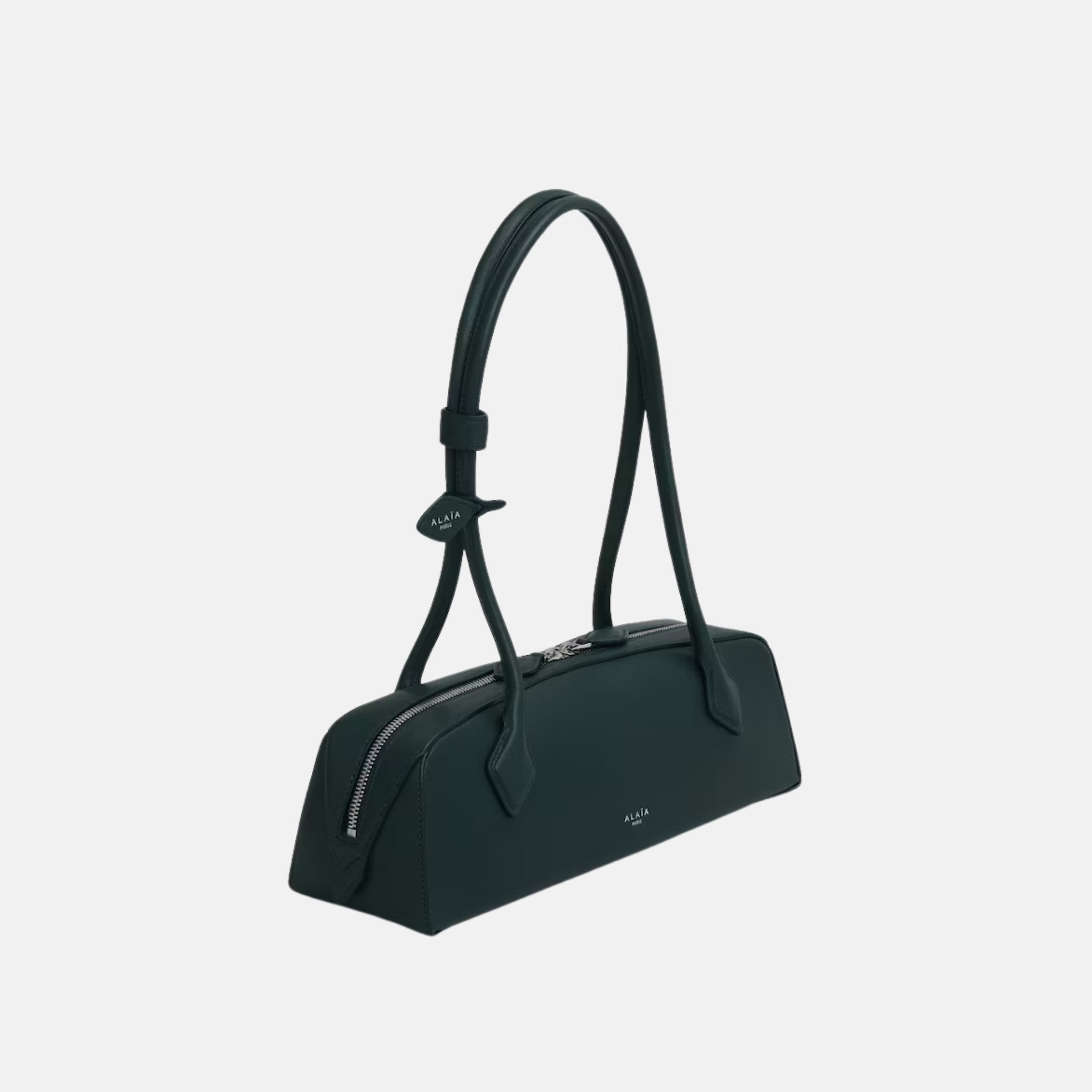 Alaia Le Teckel Medium Bag in Goatskin, Green, Side