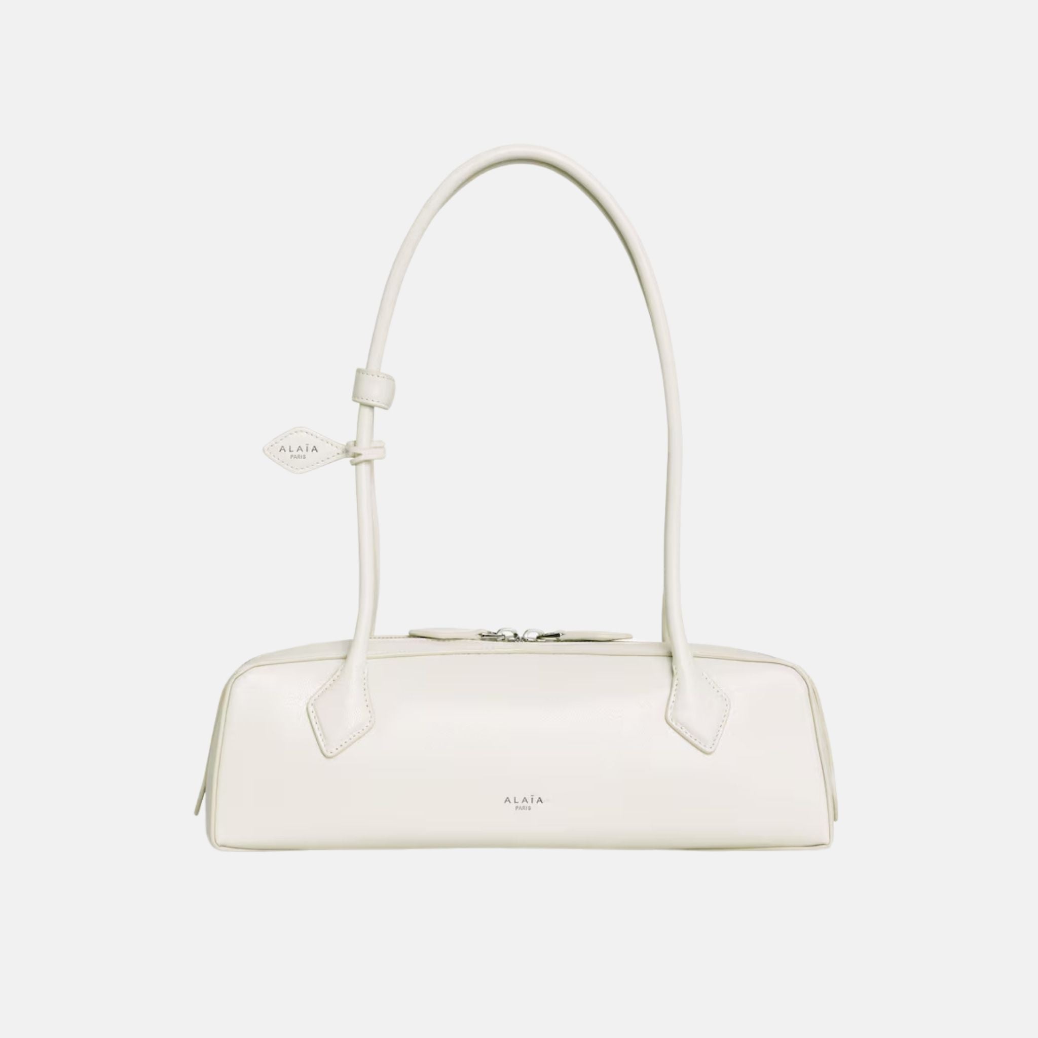 Alaia Le Teckel Medium Bag in Goatskin, Ivory, Front