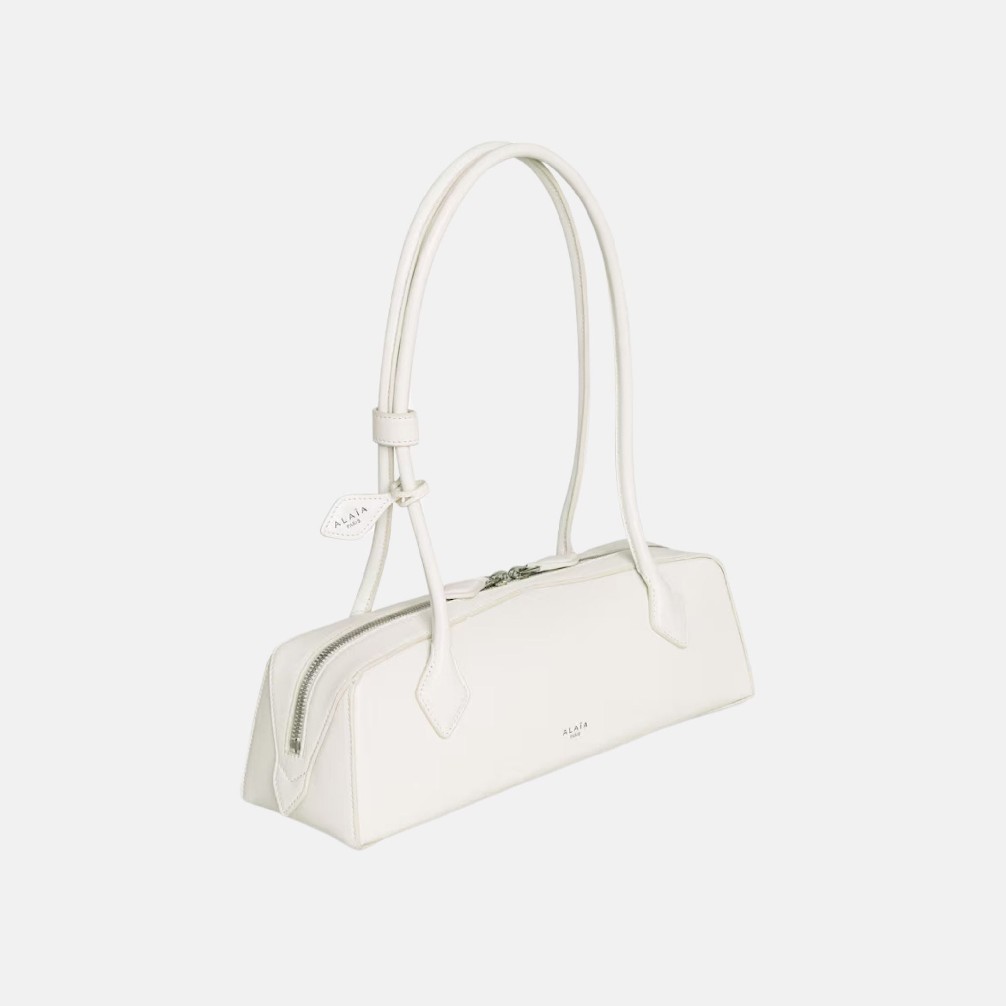 Alaia Le Teckel Medium Bag in Goatskin, Ivory, Side