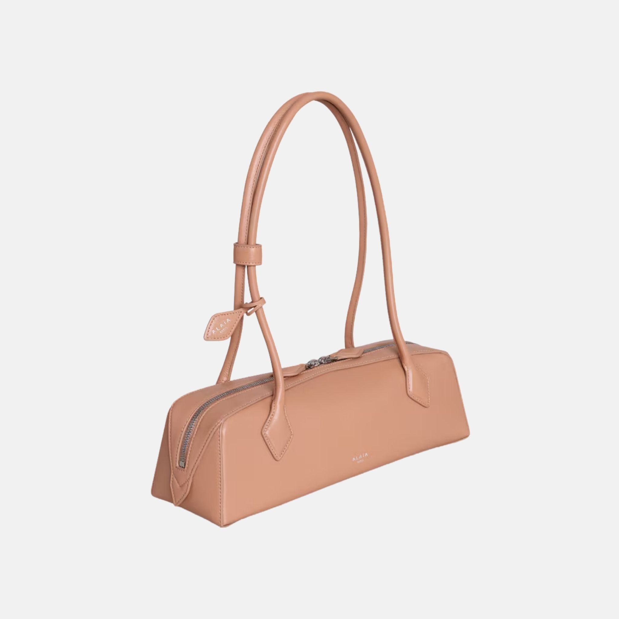 Alaia Le Teckel Medium Bag in Goatskin, Nude, Side