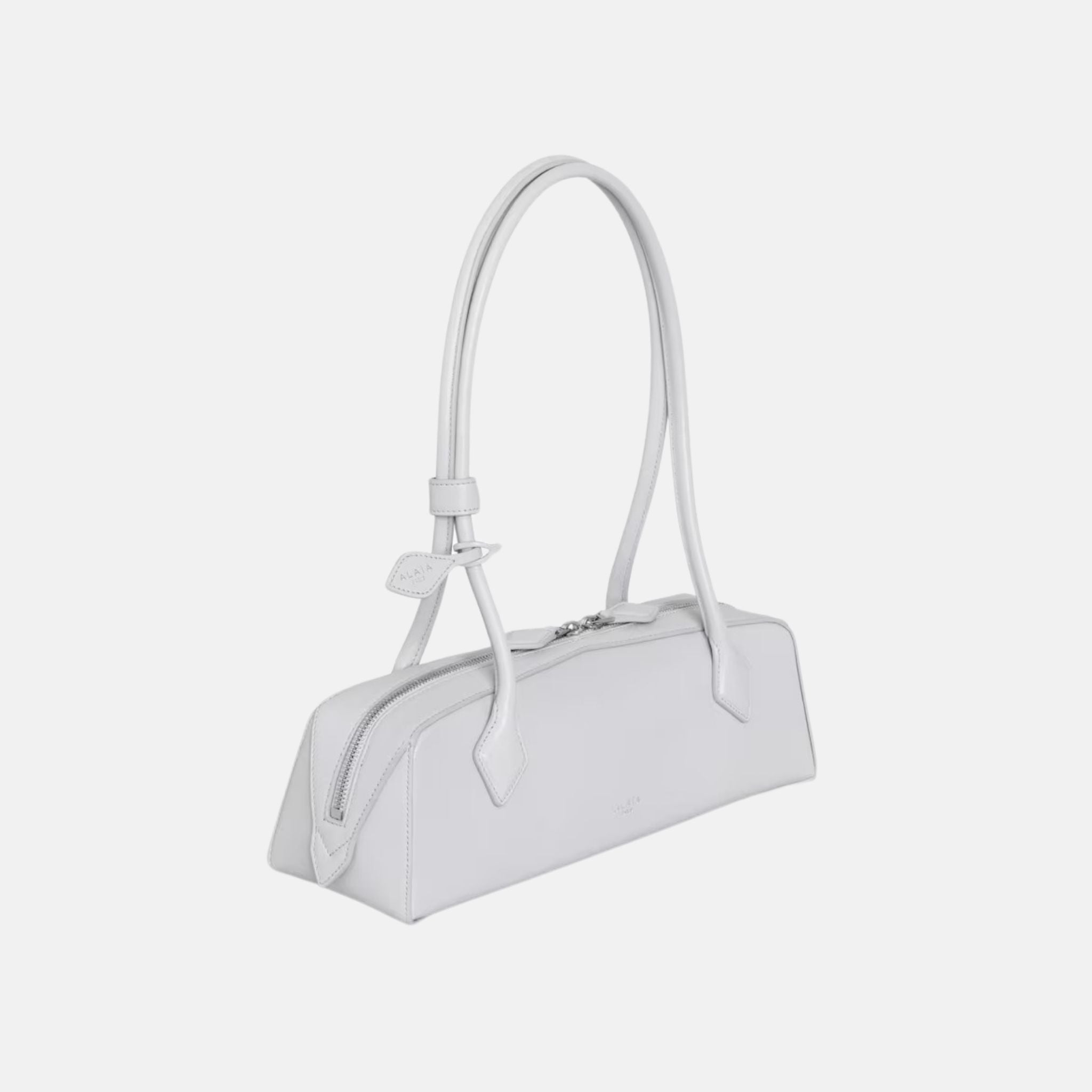 Alaia Le Teckel Medium Bag in Goatskin, Pearl, Side