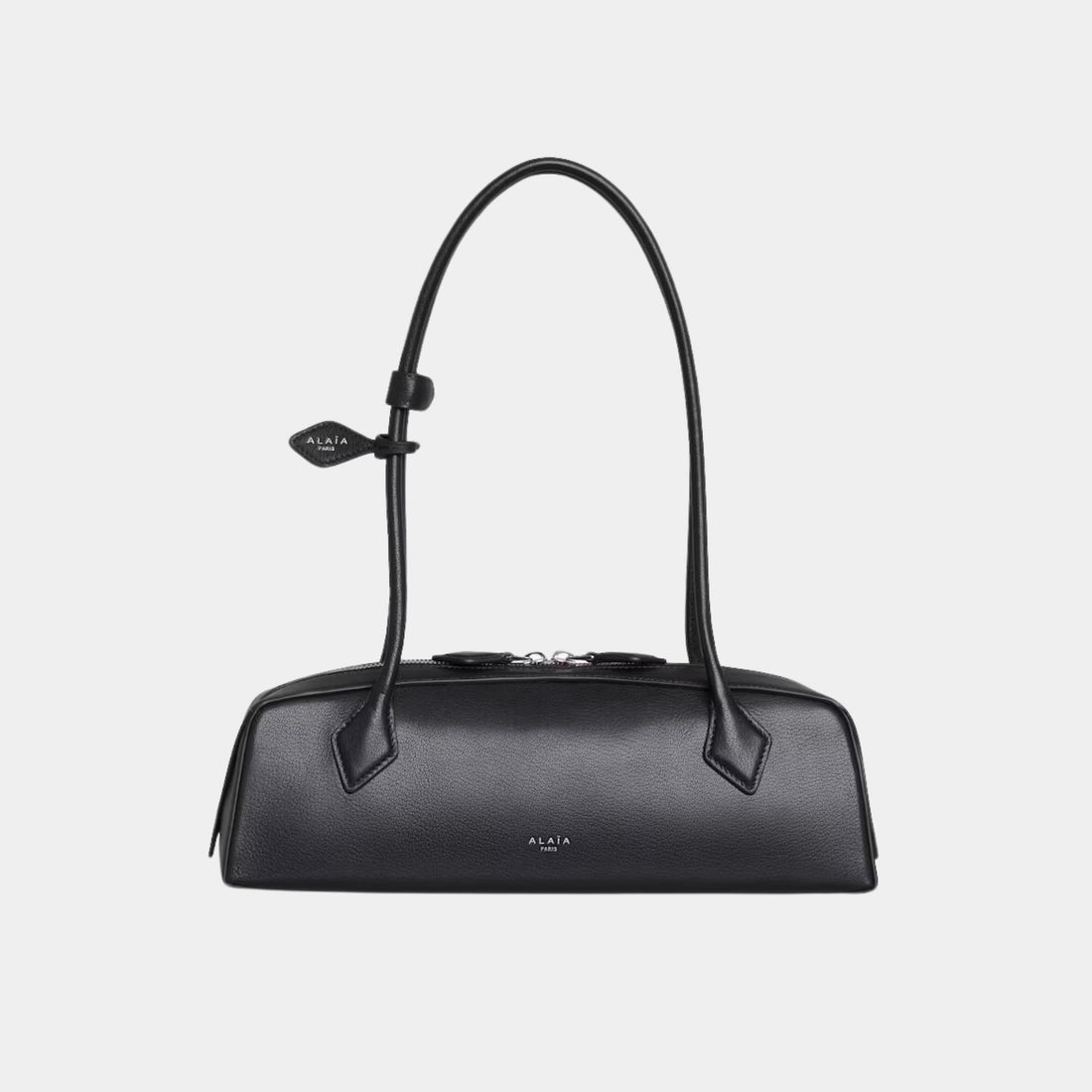 Alaïa Le Teckel Medium Bag in Goatskin, Black, Front View