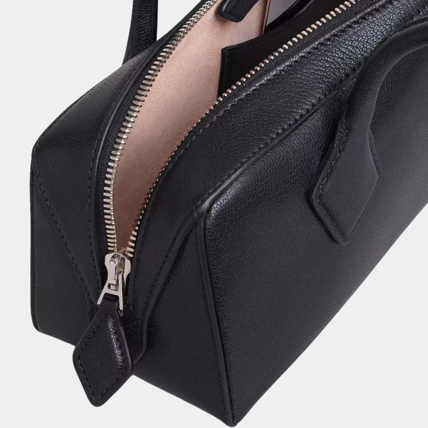 Alaïa Le Teckel Medium Bag in Goatskin, Black, Interior View