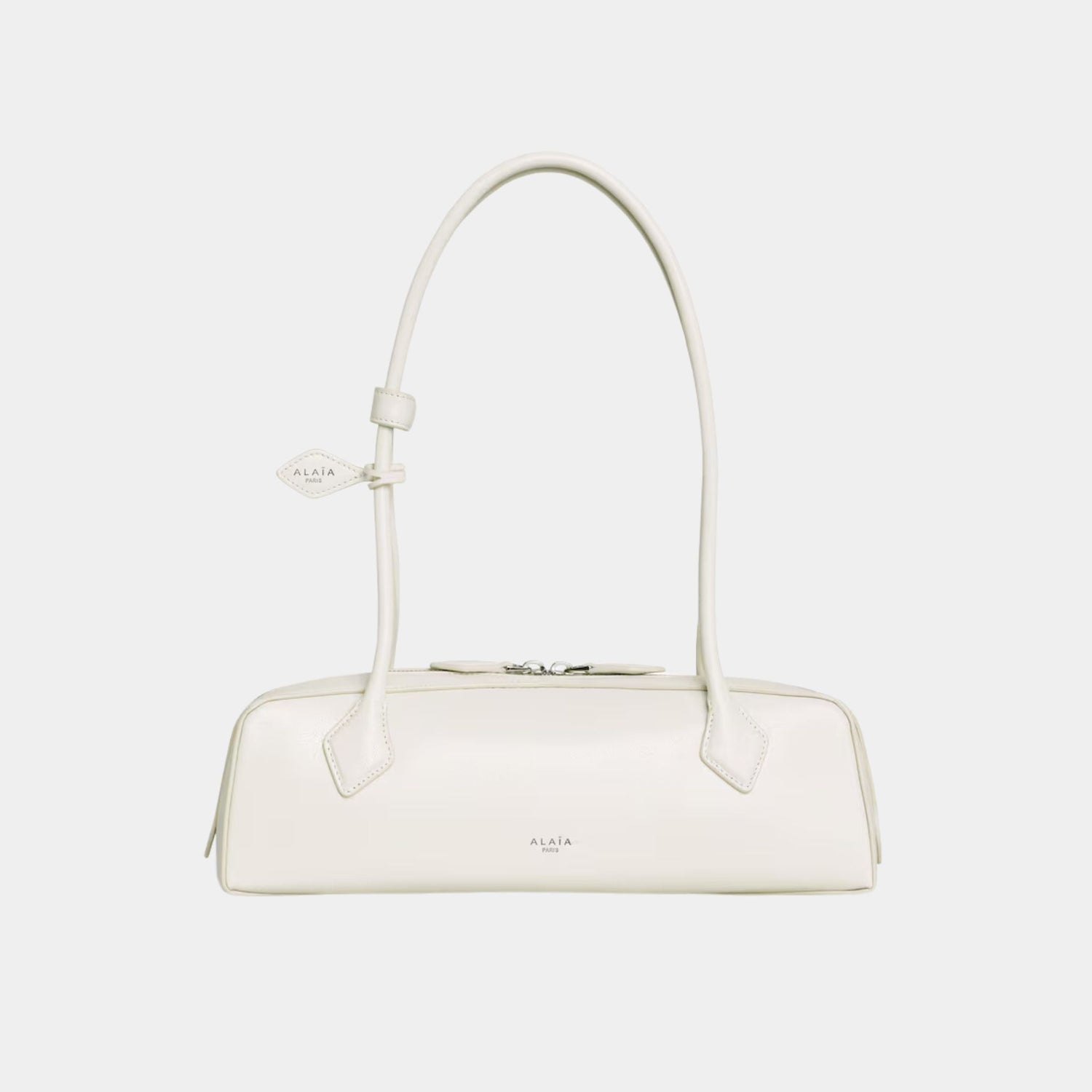 Alaïa Le Teckel Medium Bag in Goatskin, Ivory, Front View