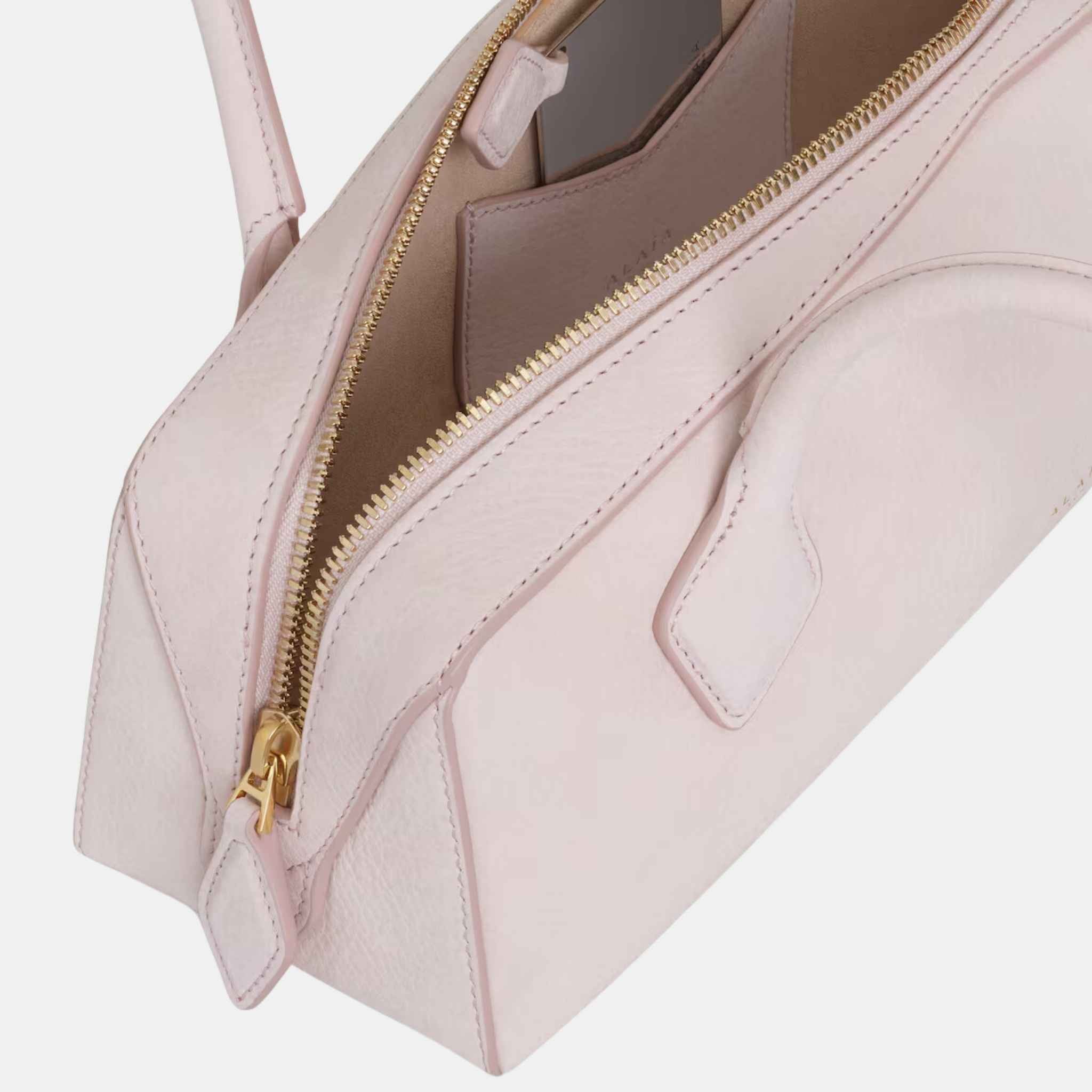 Alaia Le Teckel Medium Bag In Nubuck Calfskin, Beige/Powder, Inside View