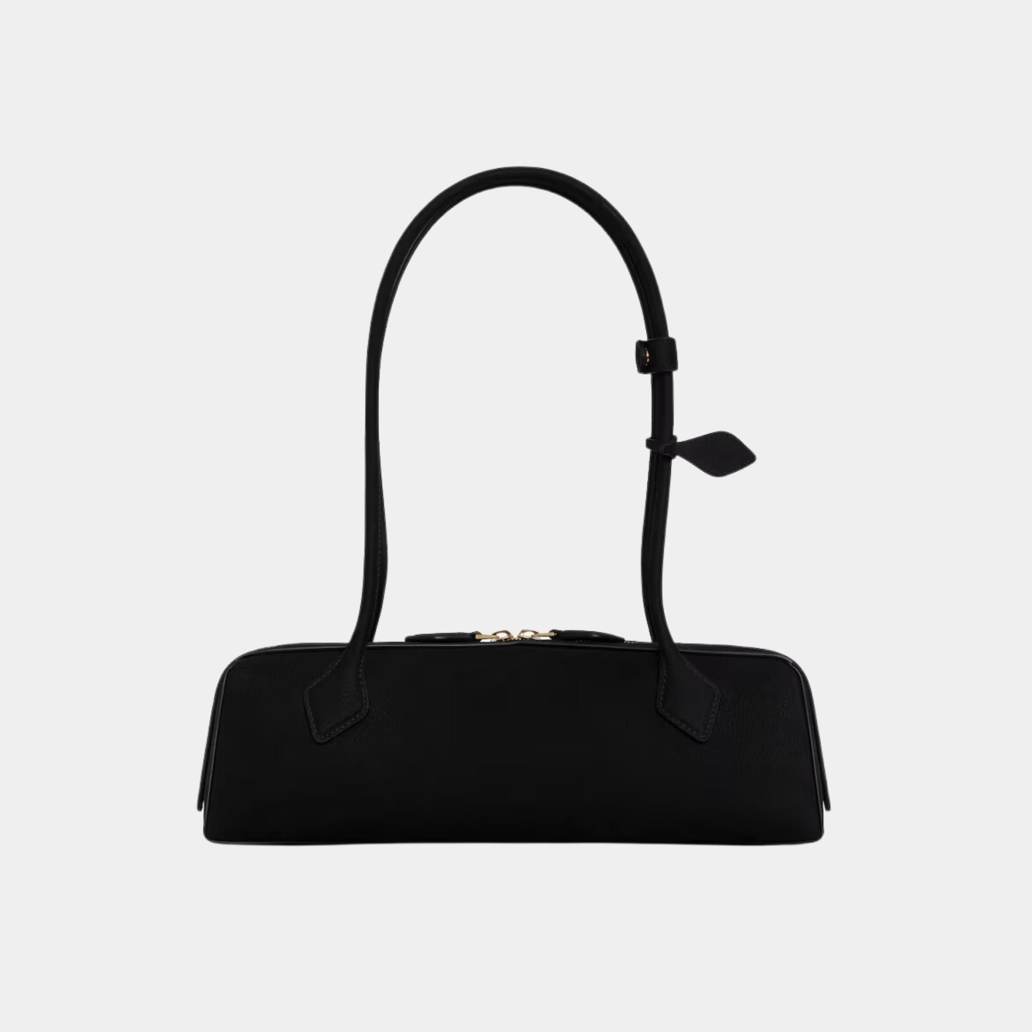 Alaia Le Teckel Medium Bag In Nubuck Calfskin, Black/Gold, Back View