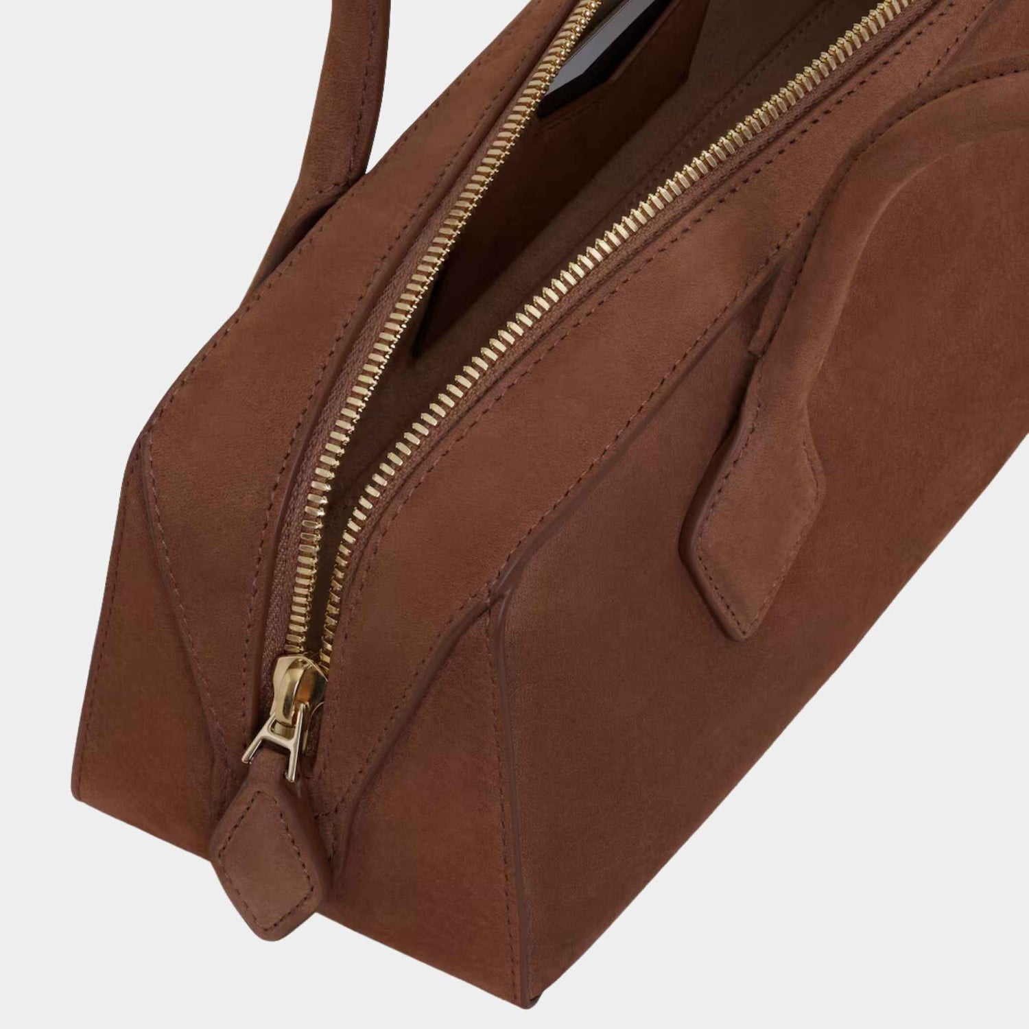 Alaia Le Teckel Medium Bag In Nubuck Calfskin, Brown, Inside View