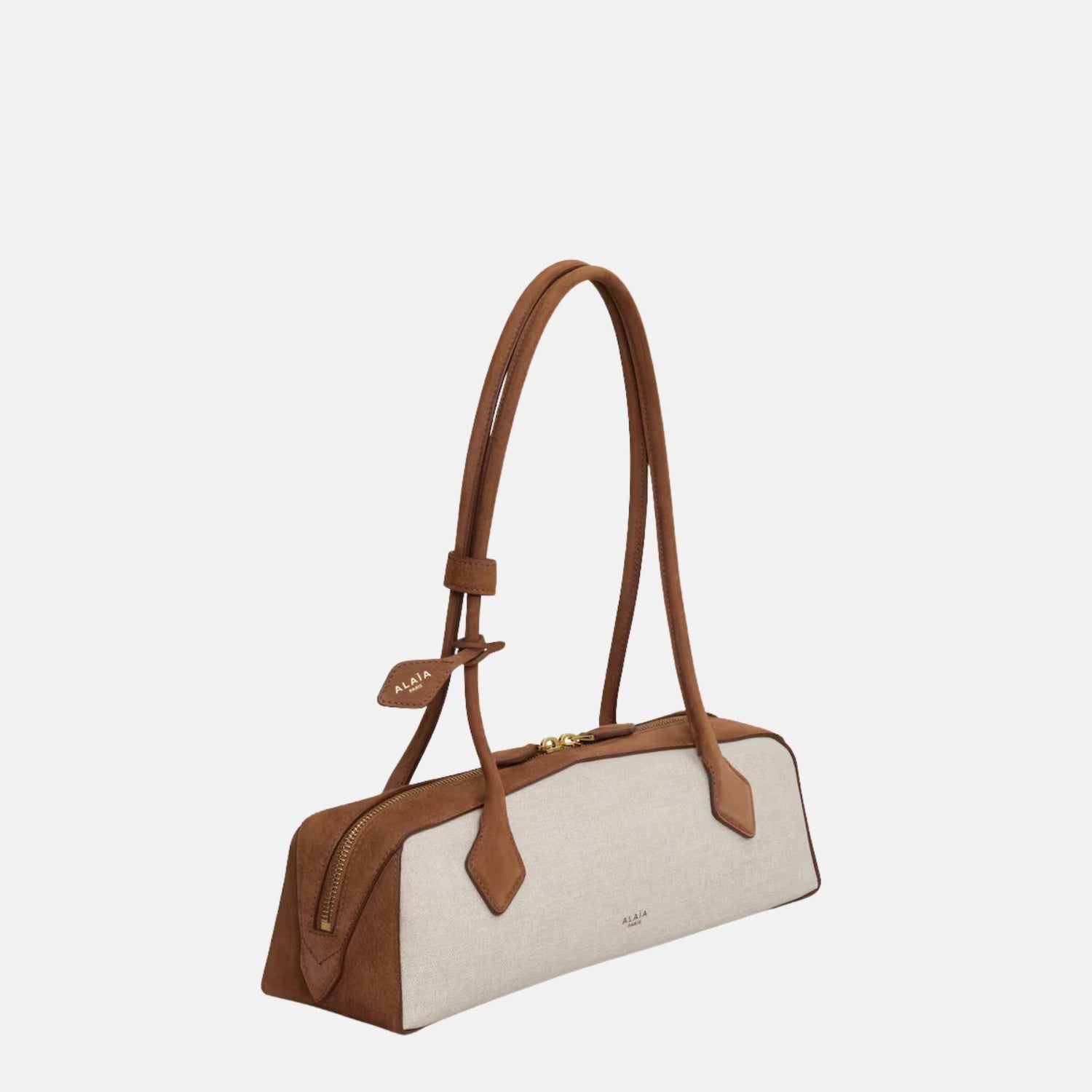 Alaia Le Teckel Medium Canvas and Nubuck Bag, Umbrella, Side