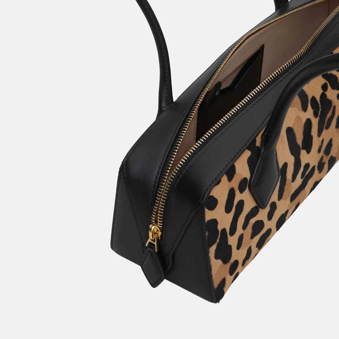 Alaia Le Teckel Medium Leopard Pony Leather Bag, Inside