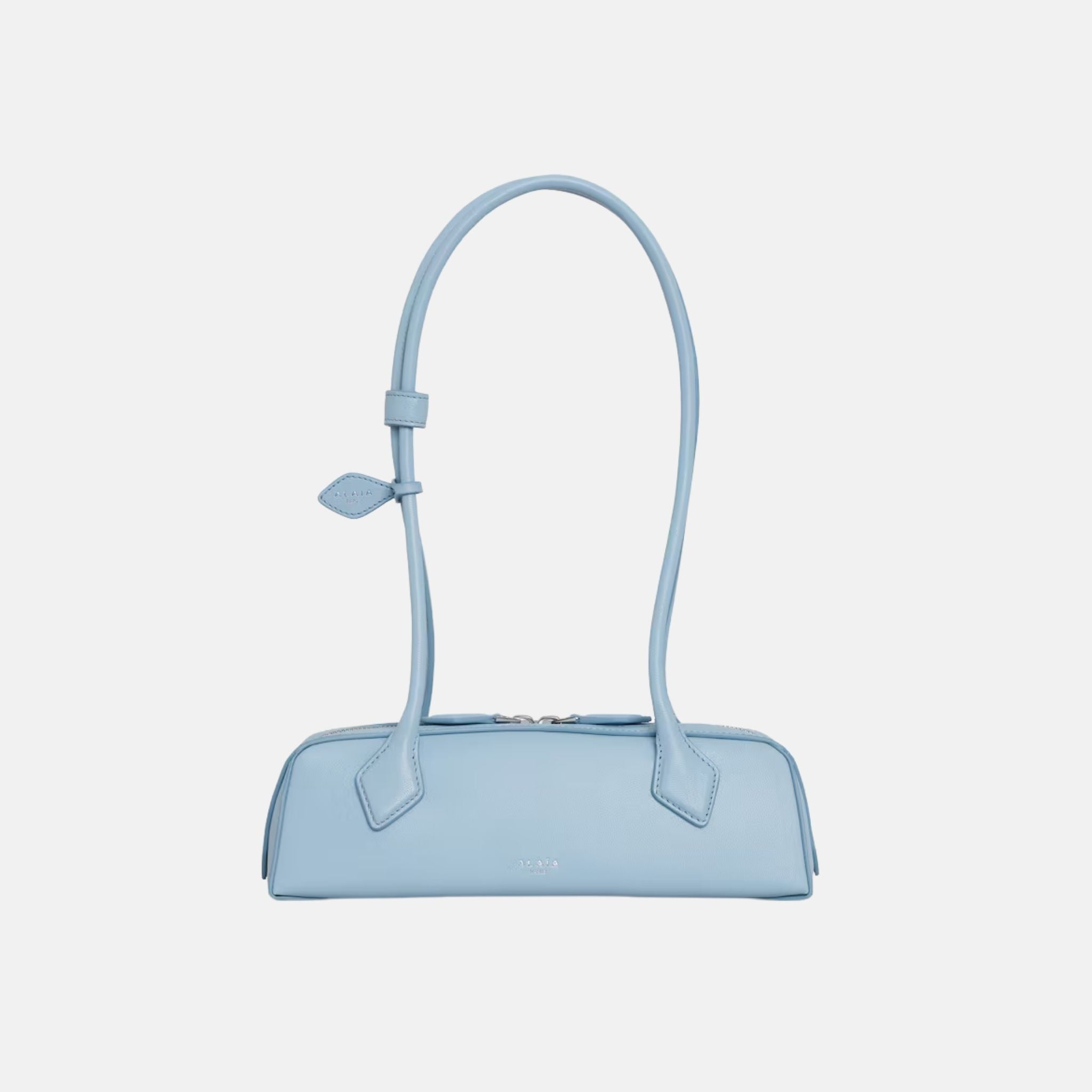 Alaïa Le Teckel Small Bag In Goatskin, Blue, Front