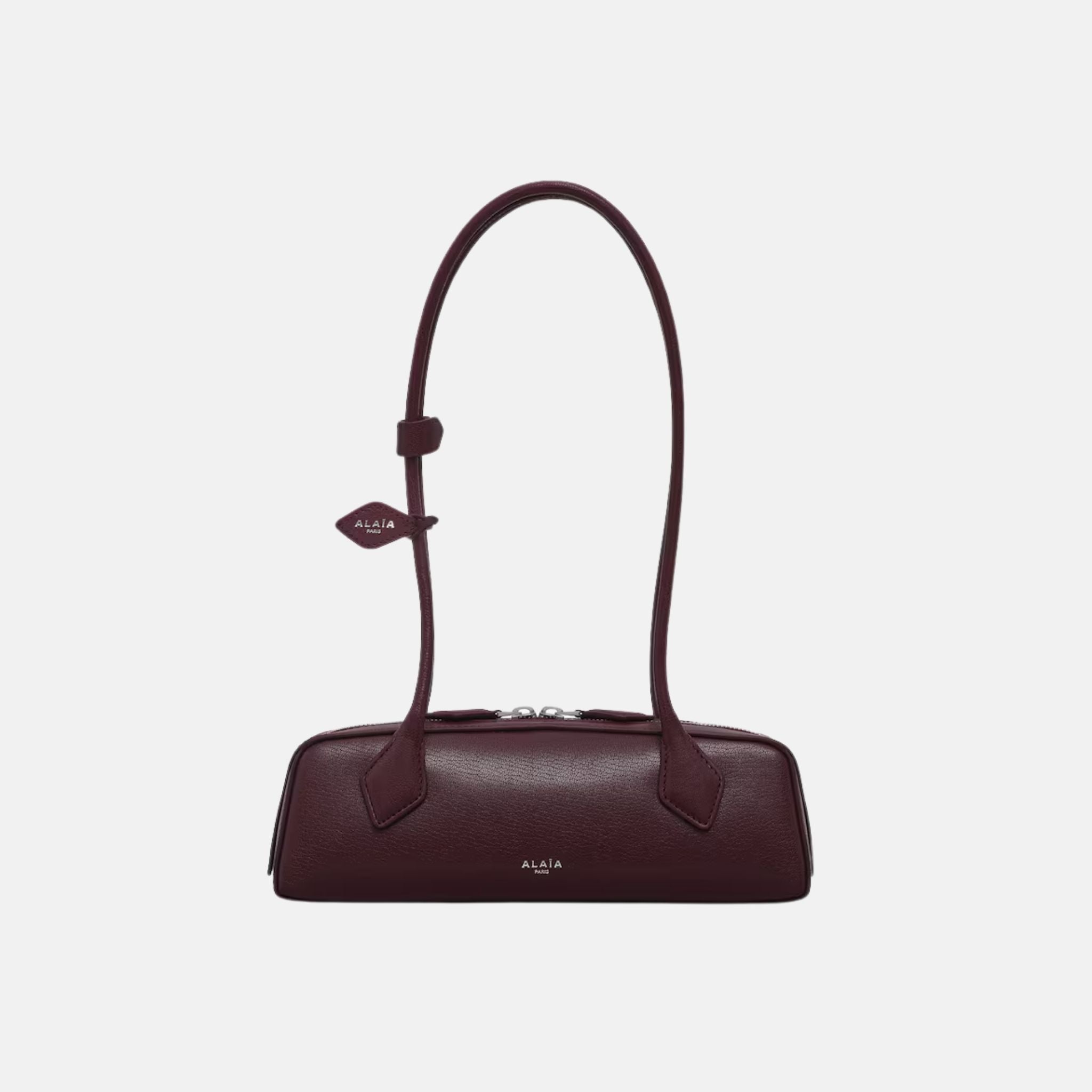 Alaïa Le Teckel Small Bag In Goatskin, Dark Red, Front