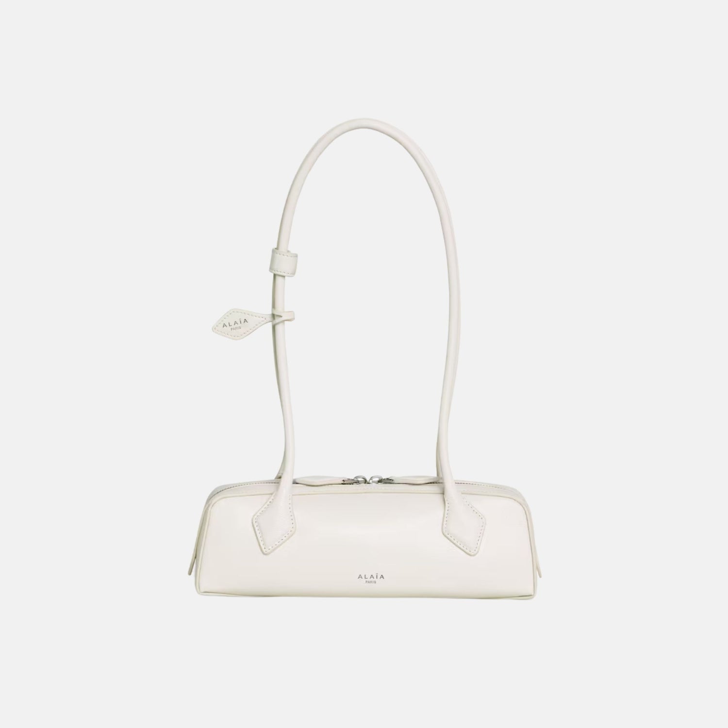 Alaïa Le Teckel Small Bag In Goatskin, Ivory, Front