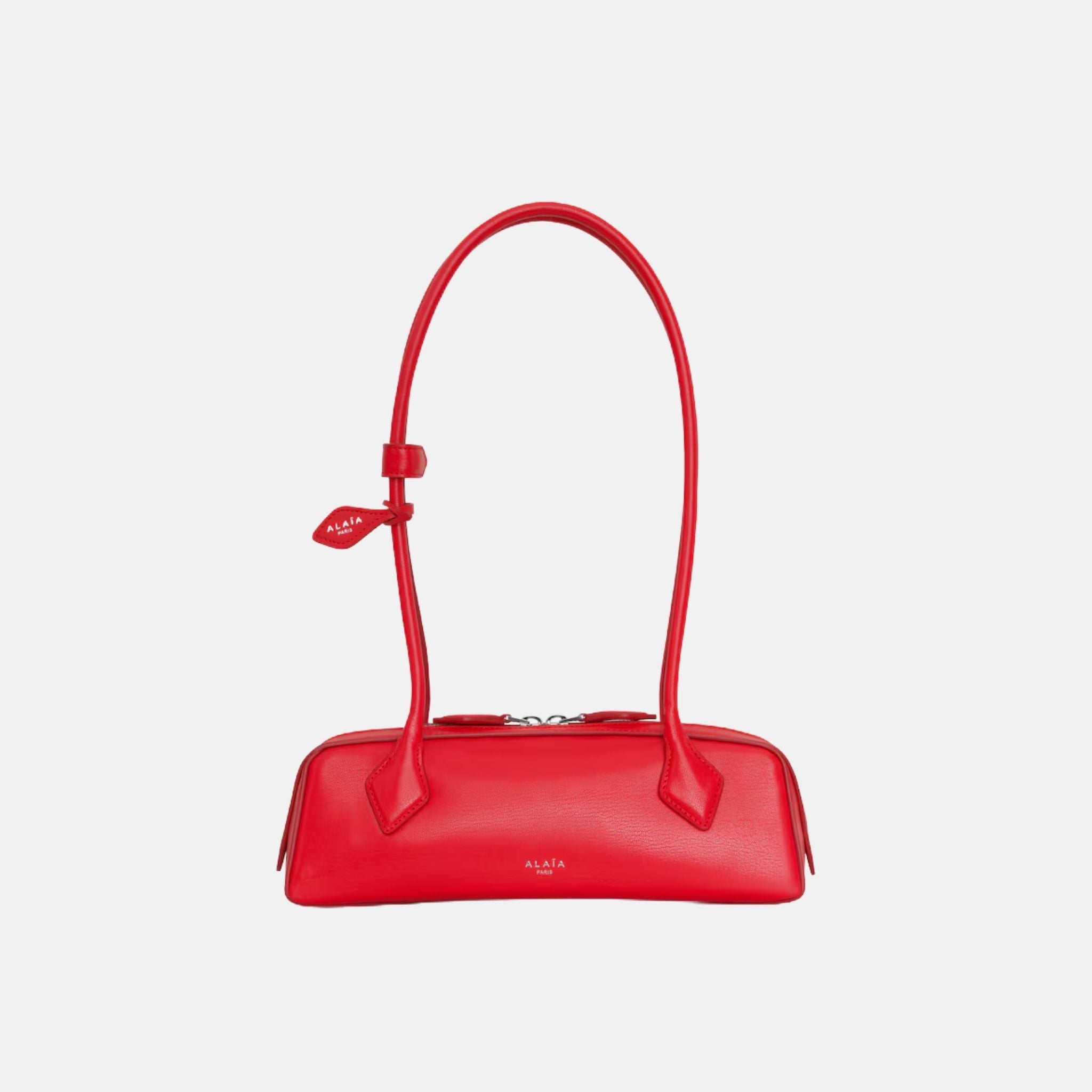 Alaïa Le Teckel Small Bag In Goatskin, Red, Front