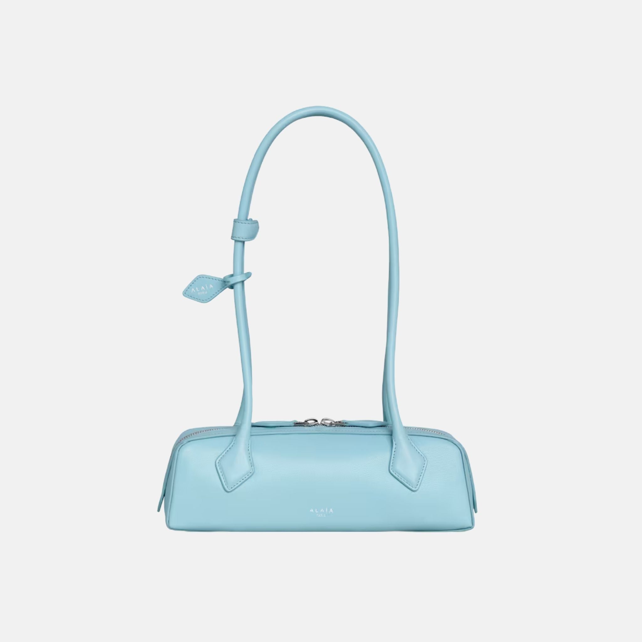 Alaïa Le Teckel Small Bag In Goatskin, Sky Blue, Front