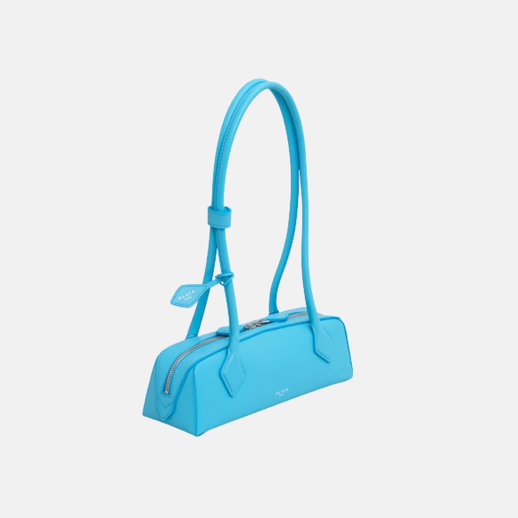 Alaïa Le Teckel Small Bag In Goatskin, Turquoise, Side