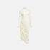 Alaia Long Sleeve Draped Knit Dress, Light Yellow
