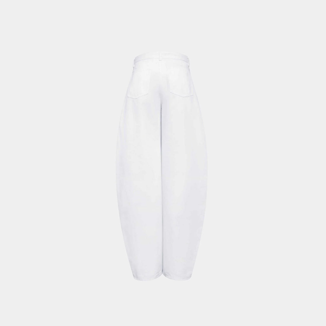 Alaia Low Waist Round Jeans in White Denim, Back