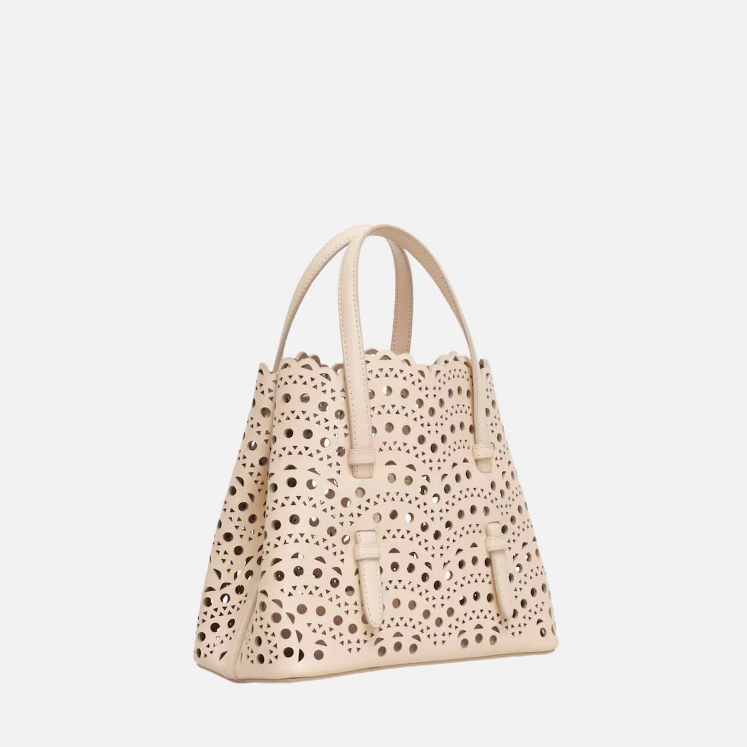 Alaïa Mina 20 Bag In Vienne Wave Calfskin, Dune, Side