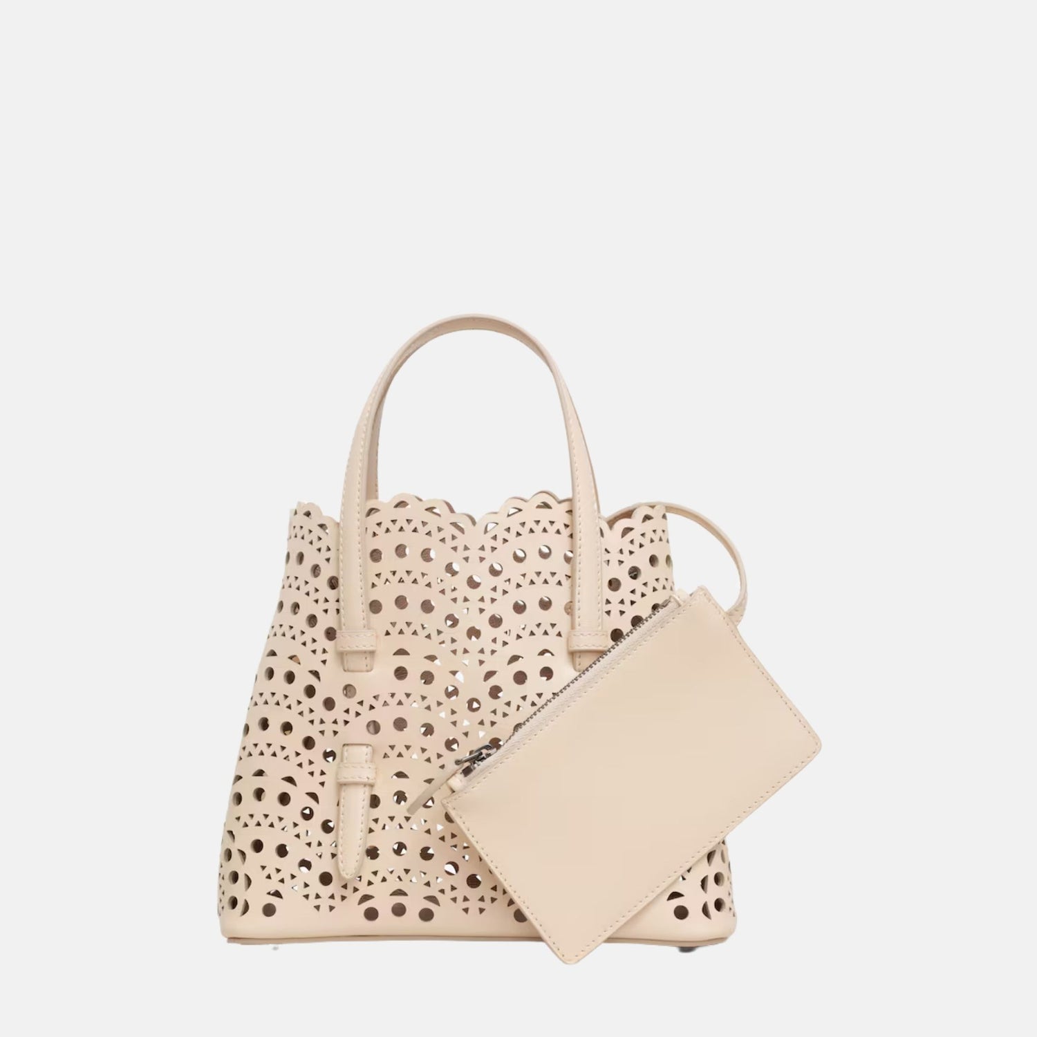 Alaïa Mina 20 Bag In Vienne Wave Calfskin, Dune