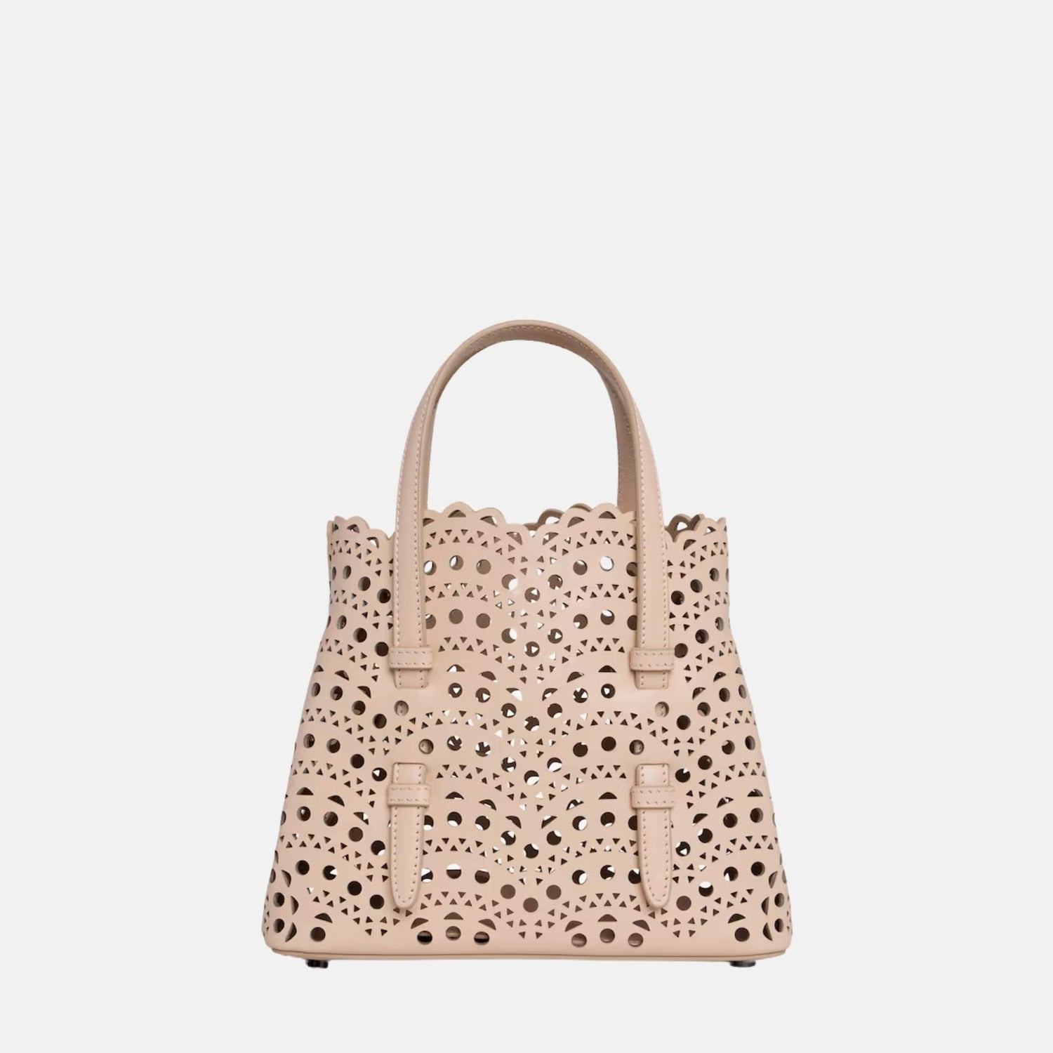 Alaïa Mina 20 Bag In Vienne Wave Calfskin, Nude, Front