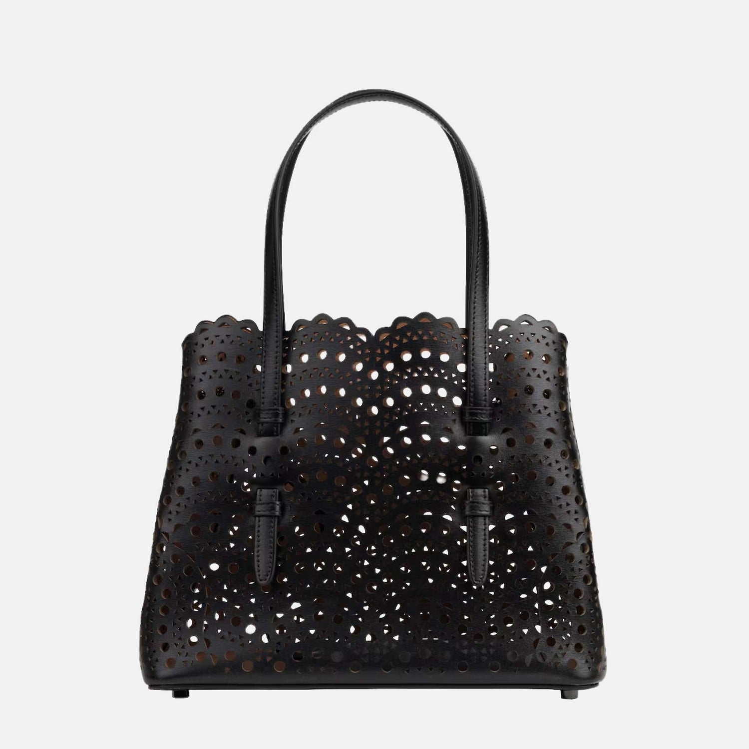 Alaia Mina 25 Bag In Vienne Wave Calfskin, Black