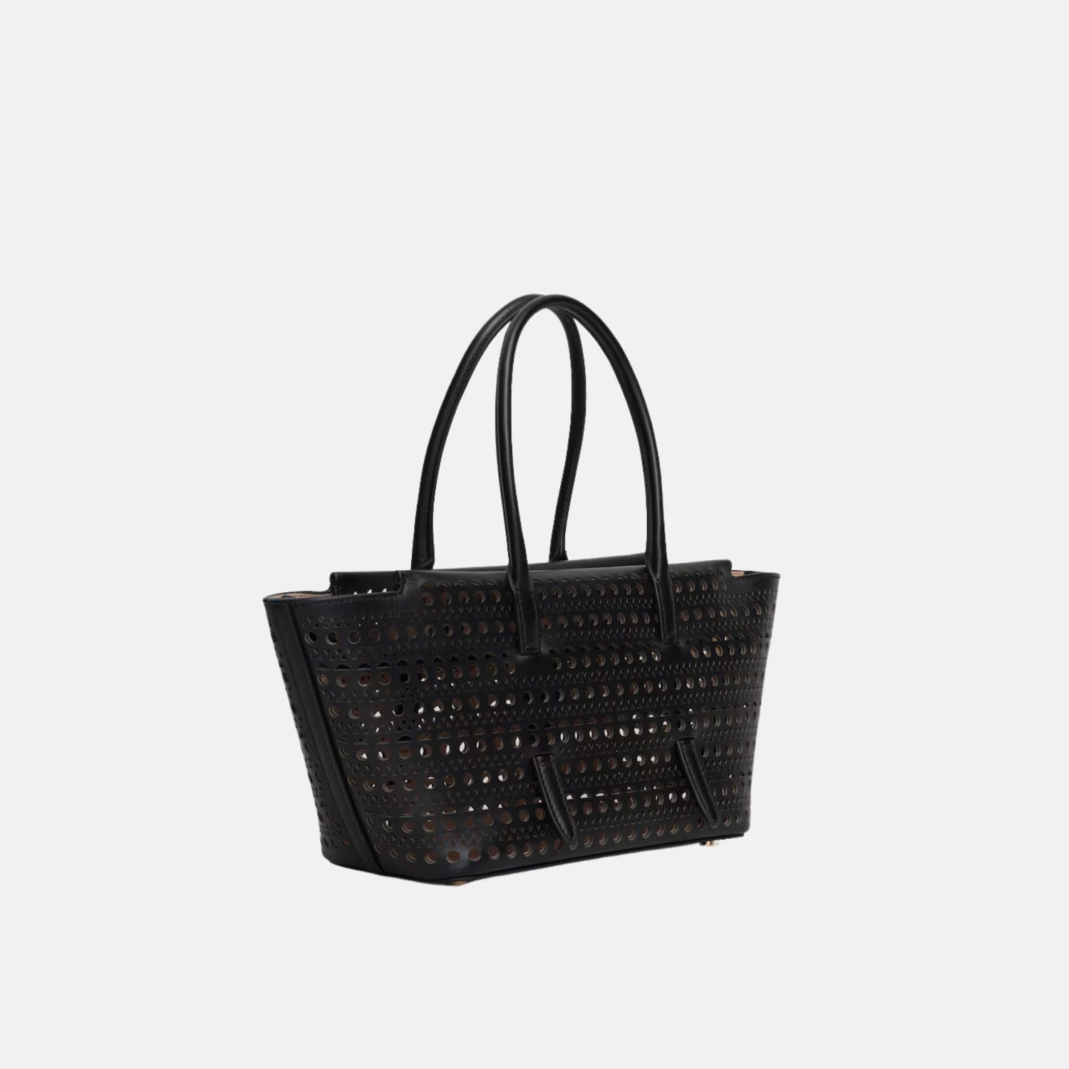 Alaia Neo Mina 20 Bag In Vienne Calfskin, Black, Side