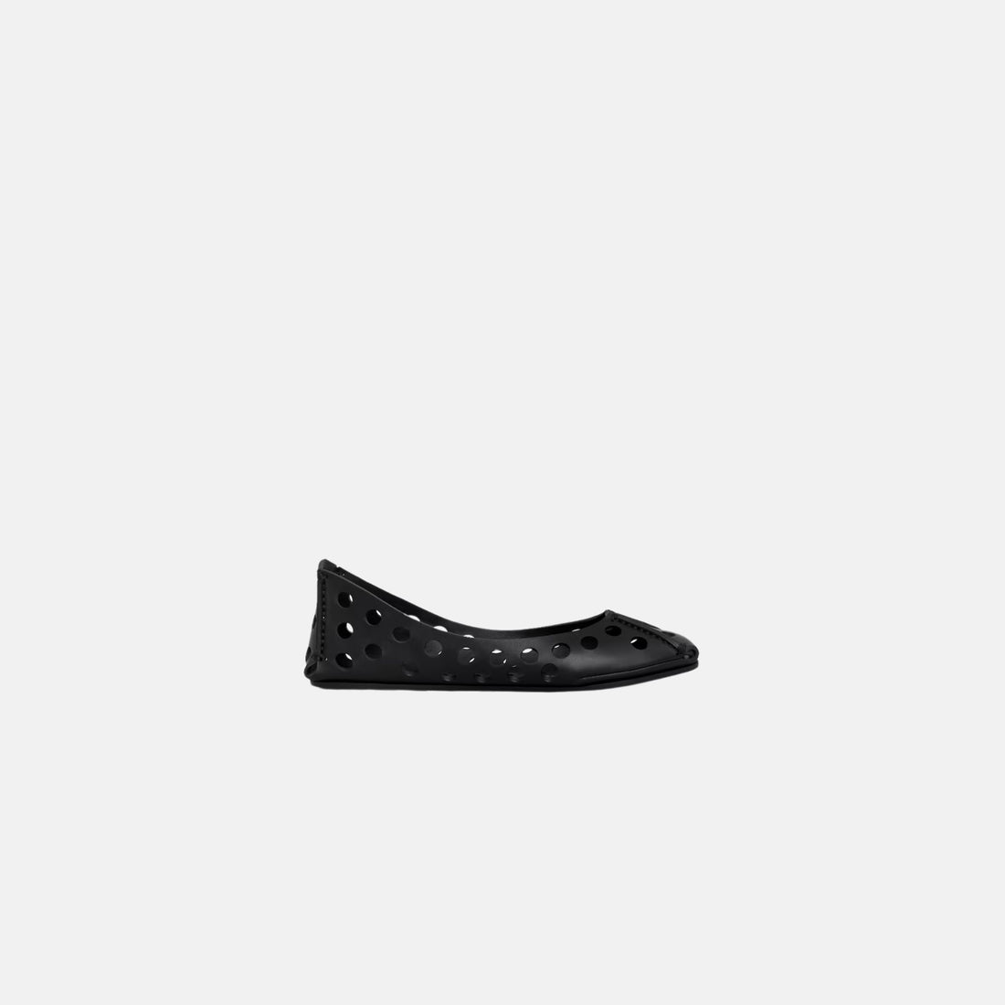 Alaia Perfo Ballet Flats In Perforated Leather, Black