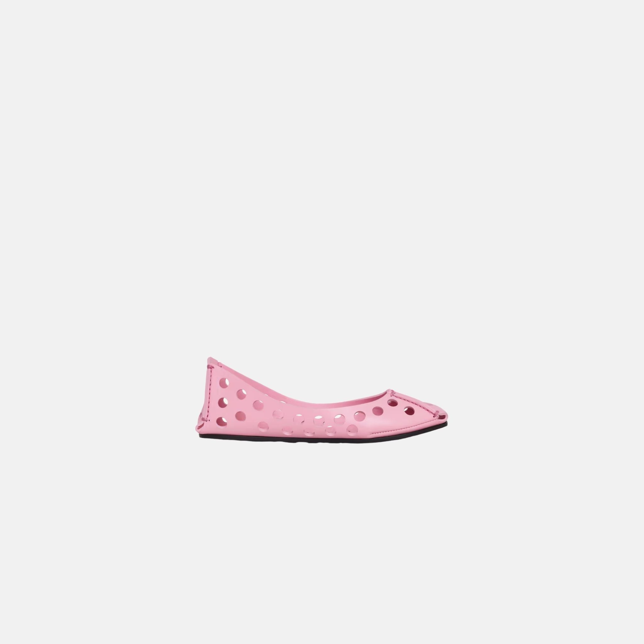 Alaia Perfo Ballet Flats In Perforated Leather, Candy