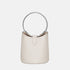 Alaia Ring Medium Bucket Bag In Calfskin, White, View