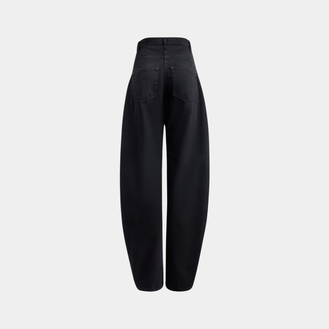 Alaia Round Jeans In Denim, Black, Back View