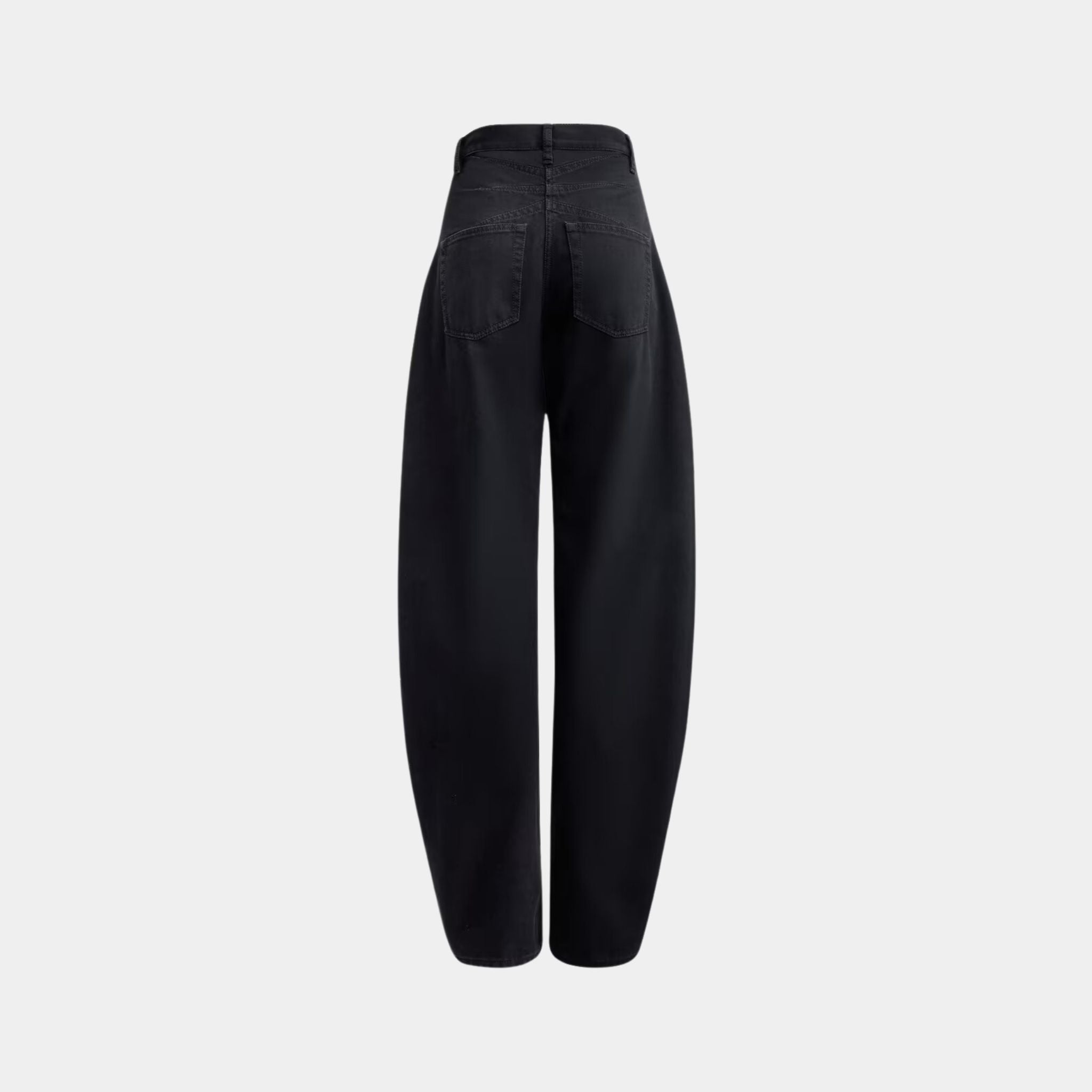 Alaia Round Jeans In Denim, Black, Back View