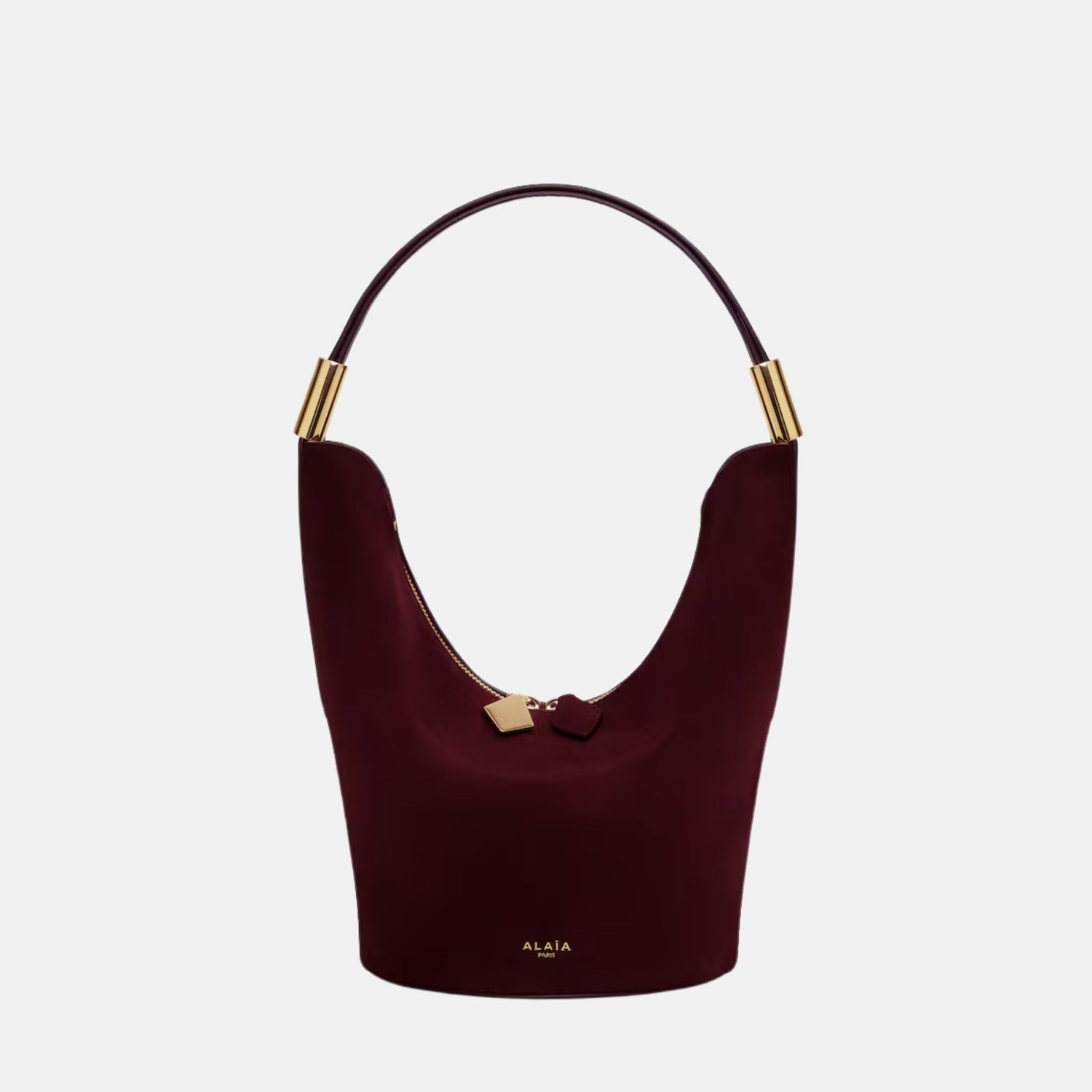 Alaia Shape Small Bag In Suede Goatskin And Calfskin, Red, Front