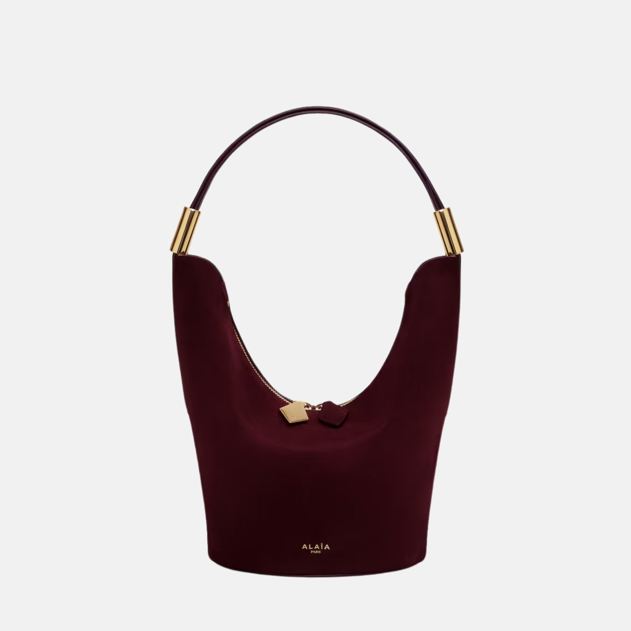 Alaia Shape Small Bag In Suede Goatskin And Calfskin, Red, Front
